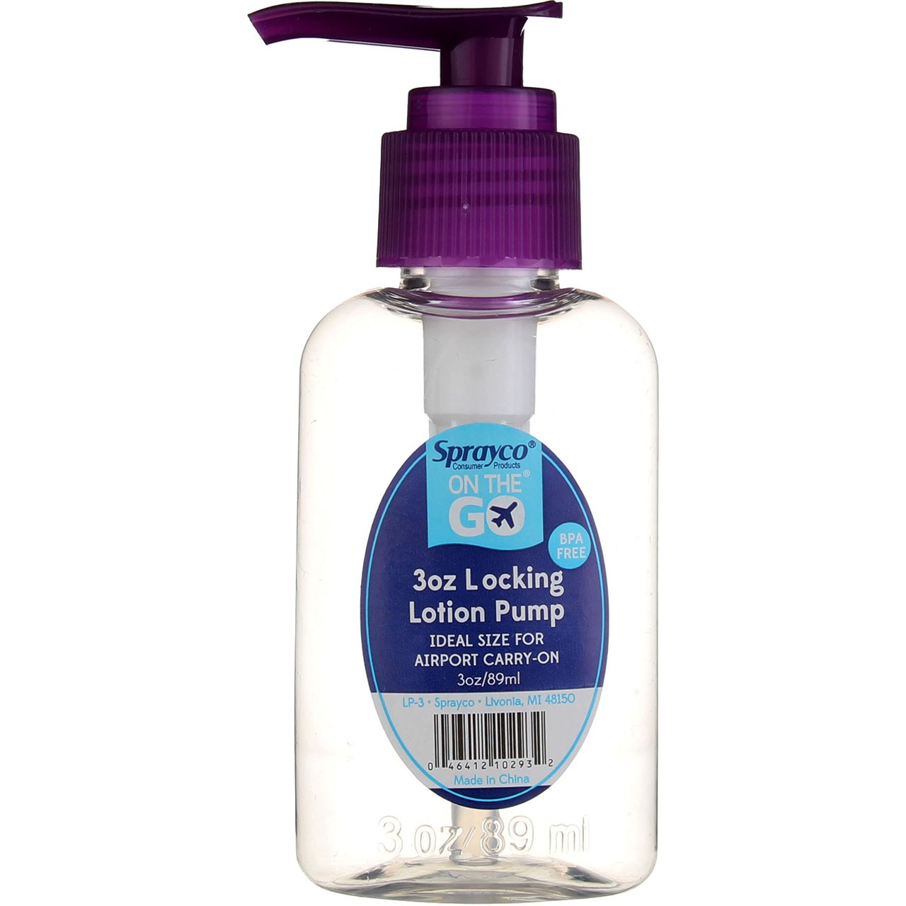 2 Pack Sprayco On The Go Travel Locking Lotion Pump, 3 oz