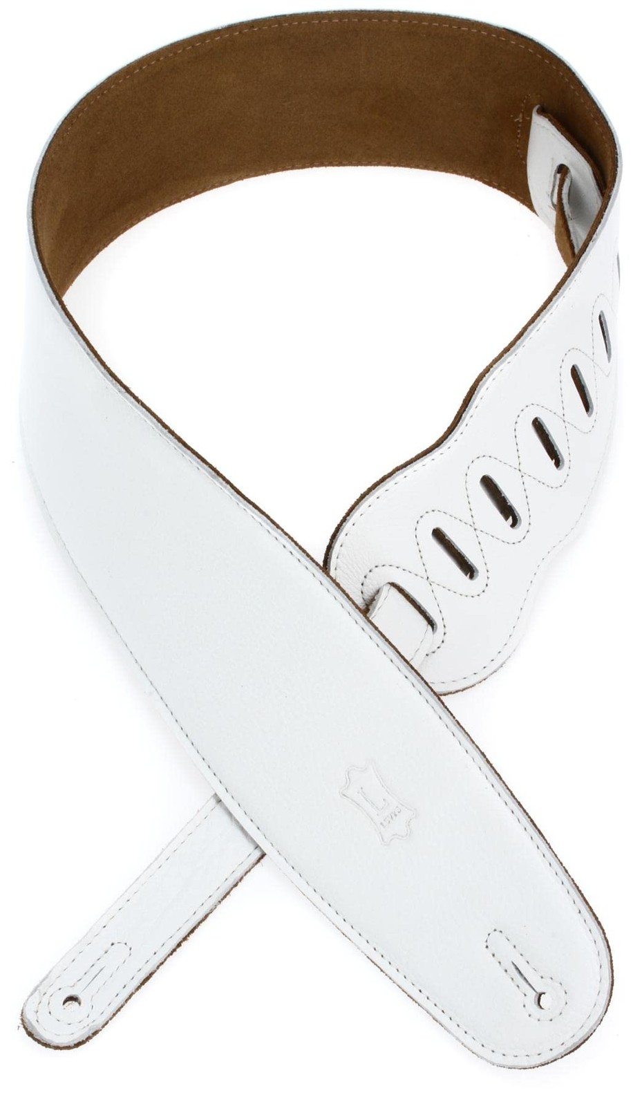 Leathers M4GF-WHT 3.5 Garment Leather Bass Guitar Strap, White