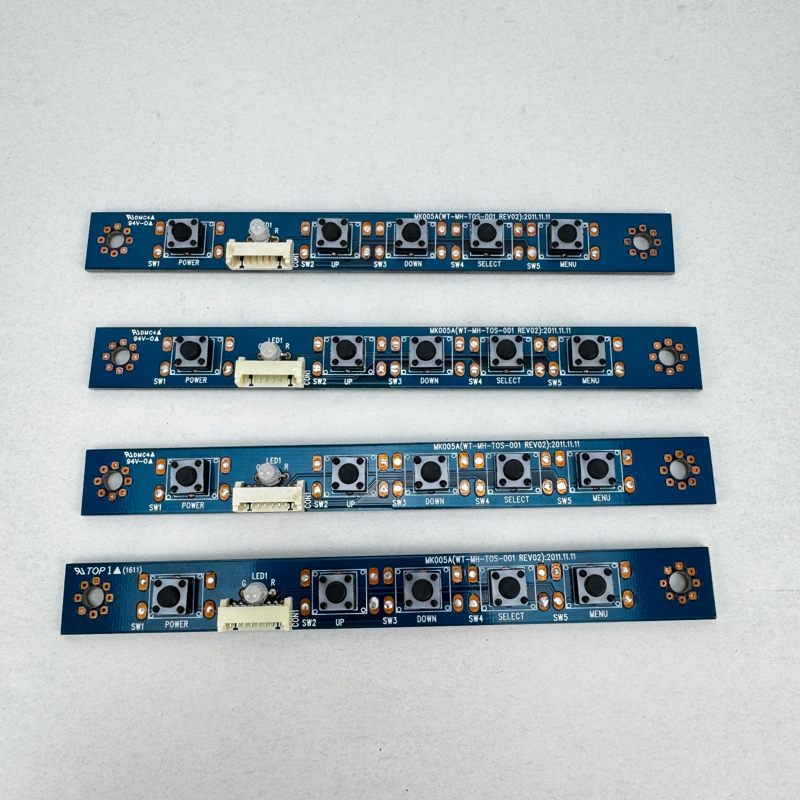Lot of 4x Mitsubishi MK005A WT-MH-T0S-001 5-Button Control Boards