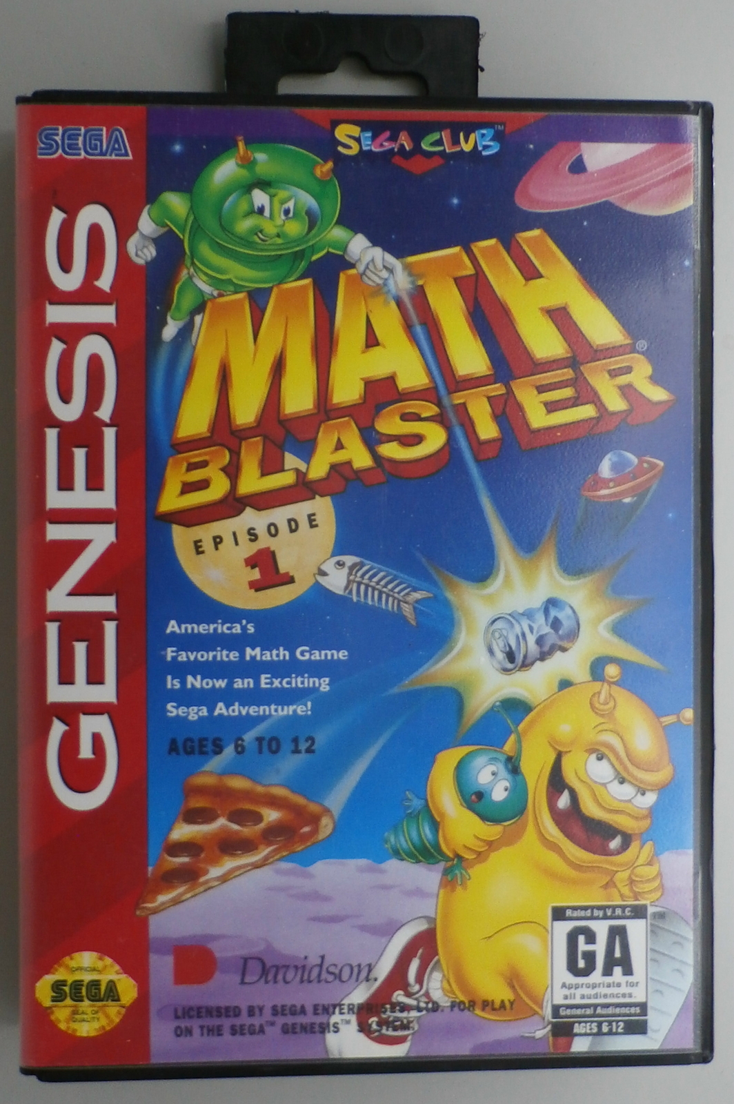 Math Blaster Episode 1 (Genesis, 1994) Box ONLY
