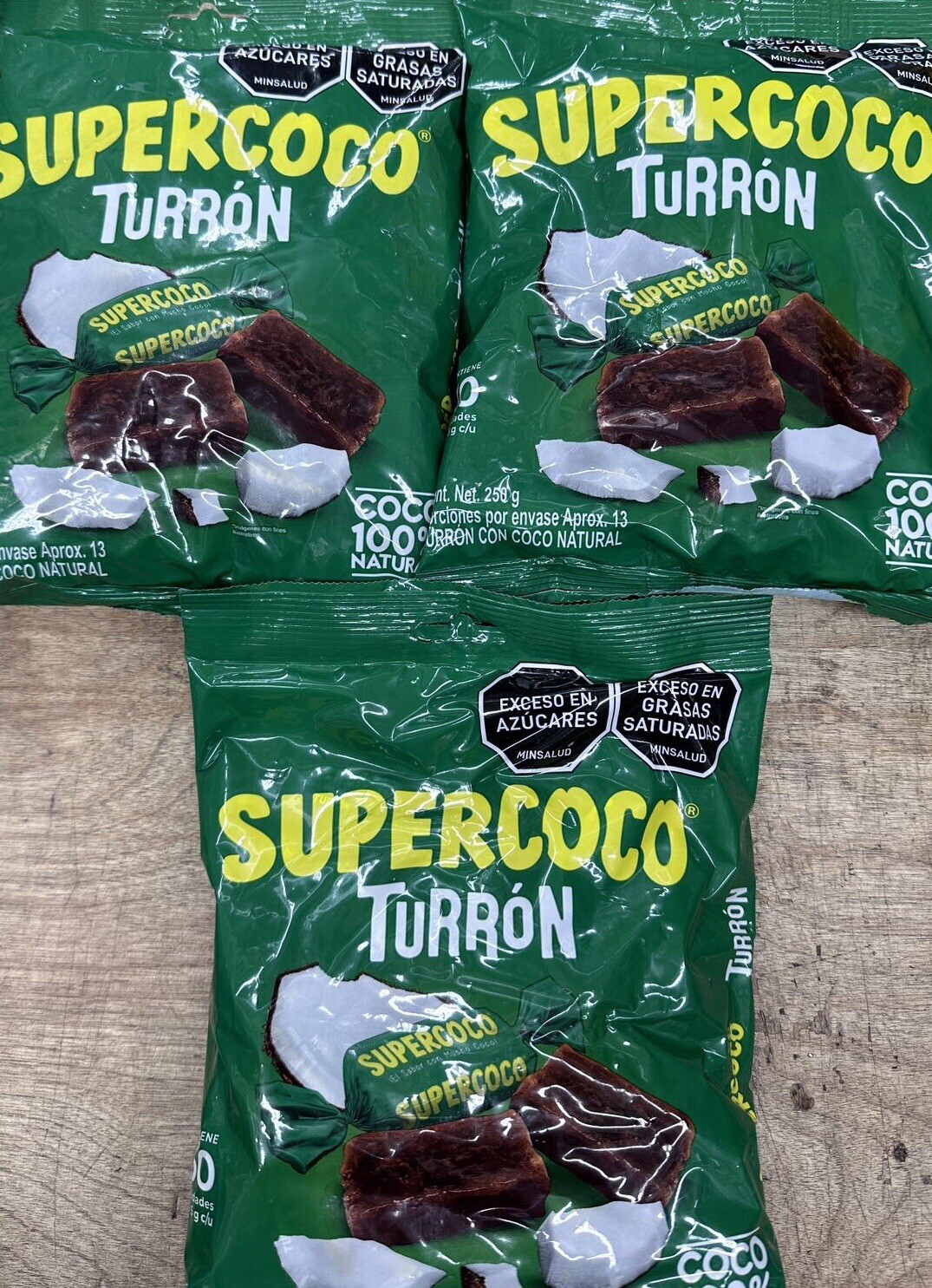 SUPERCOCO  Turron 100%  NATURAL COCONUT CANDY 50 COUNT X3 Freeshipping