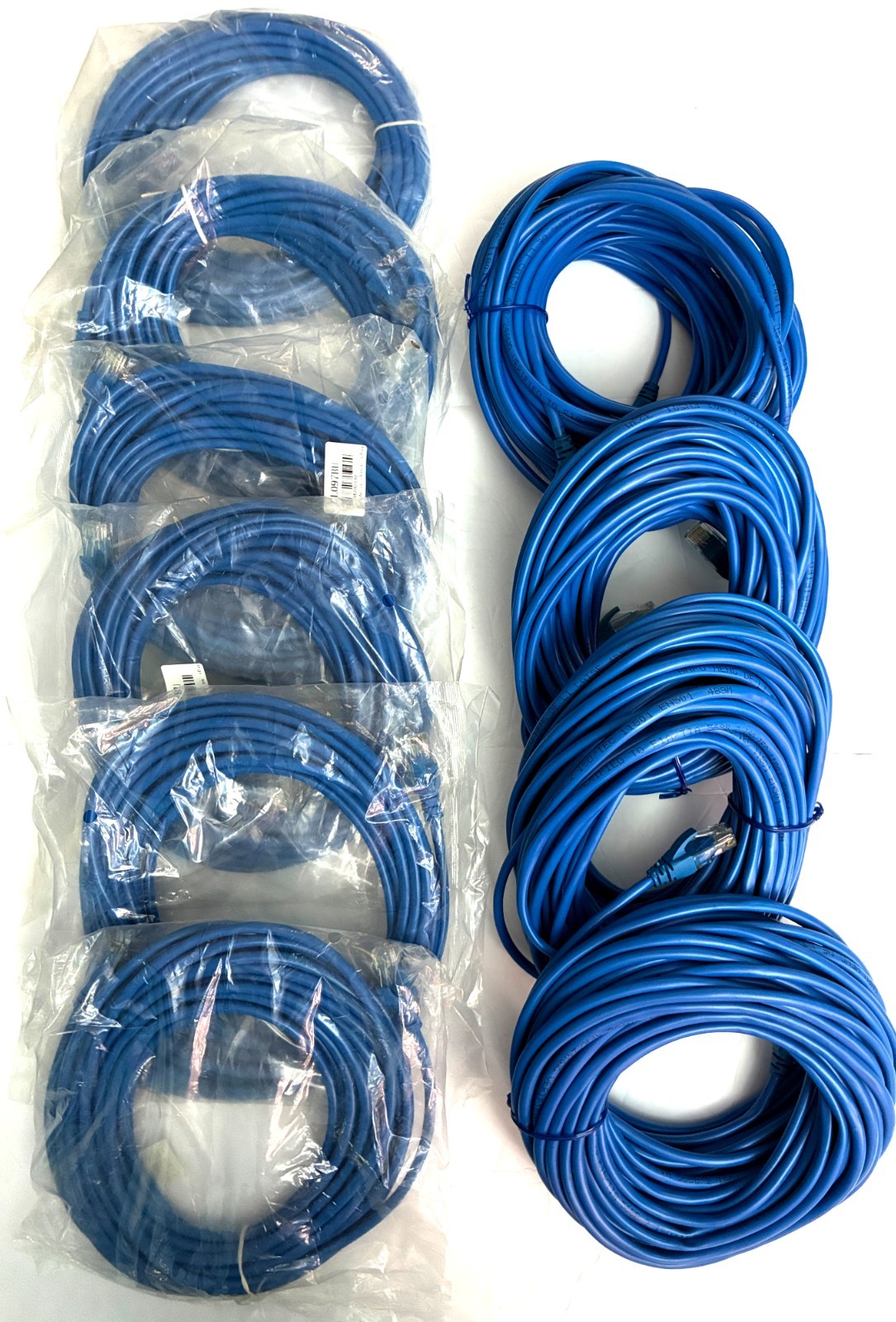 NEW CAT 5E Ethernet UTP  24 AWG Cable Blue Mixed Lot - 4 x 50 ft & 6 x 25 ft