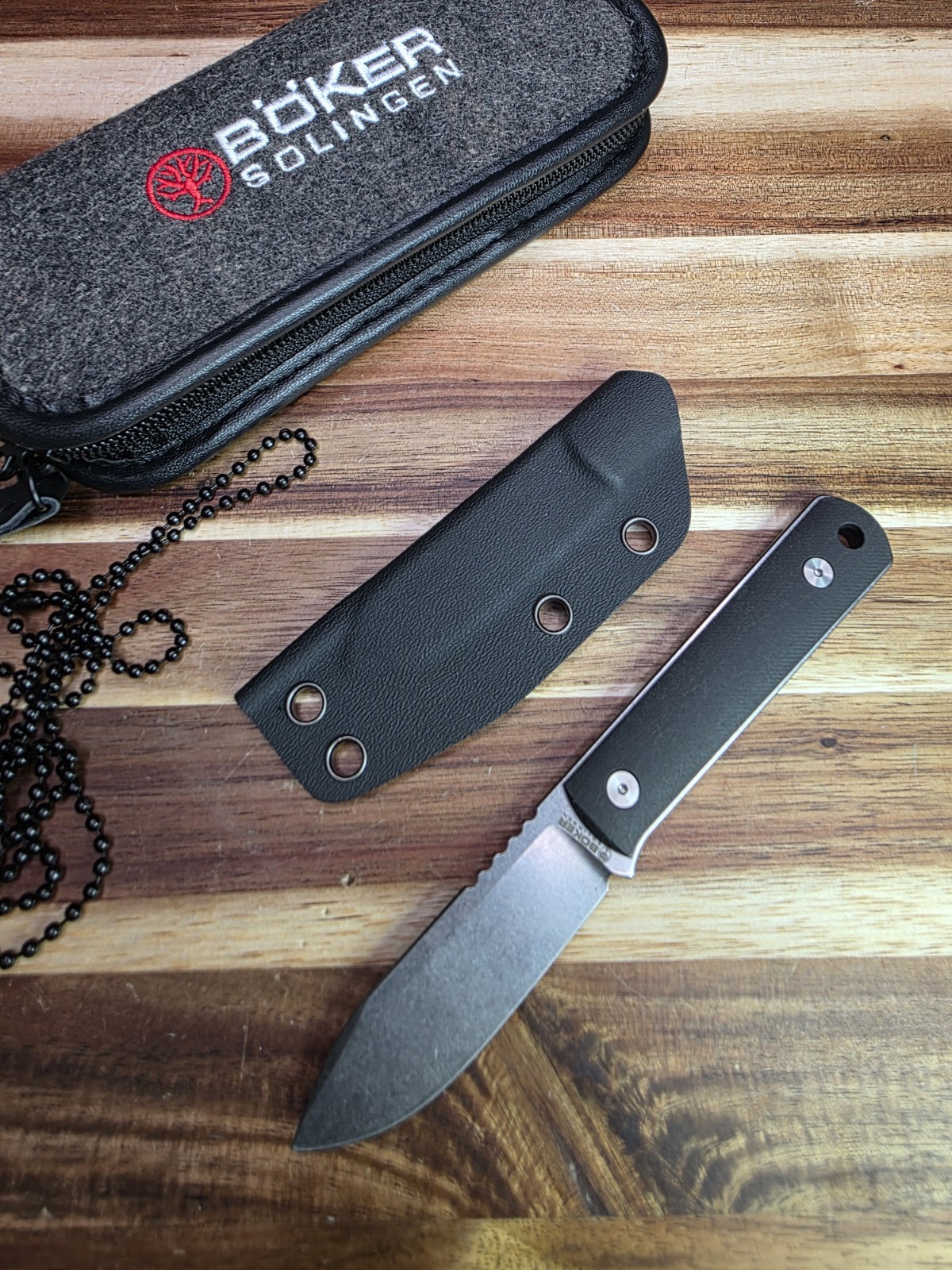 Boker BFF Packlite Richlite Black Fixed Neck Knife MagnaCut Blade EDC