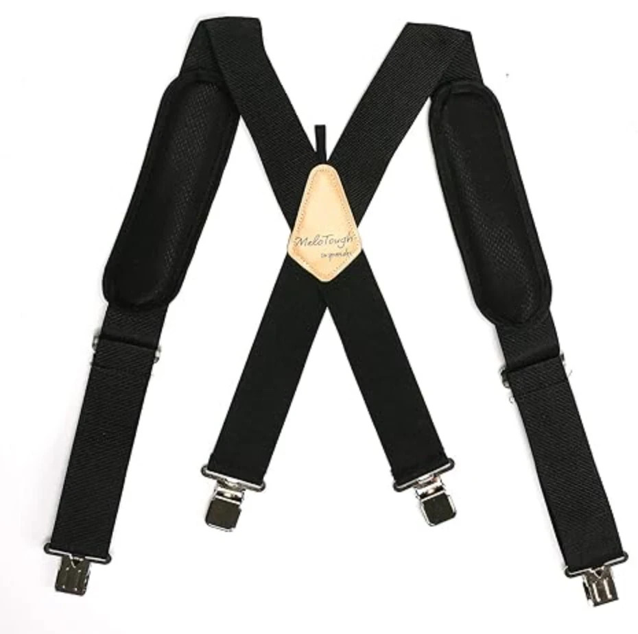 MELOTOUGH Padded Tool Belt Work Suspenders with Super Strong Clip for Carpenter'