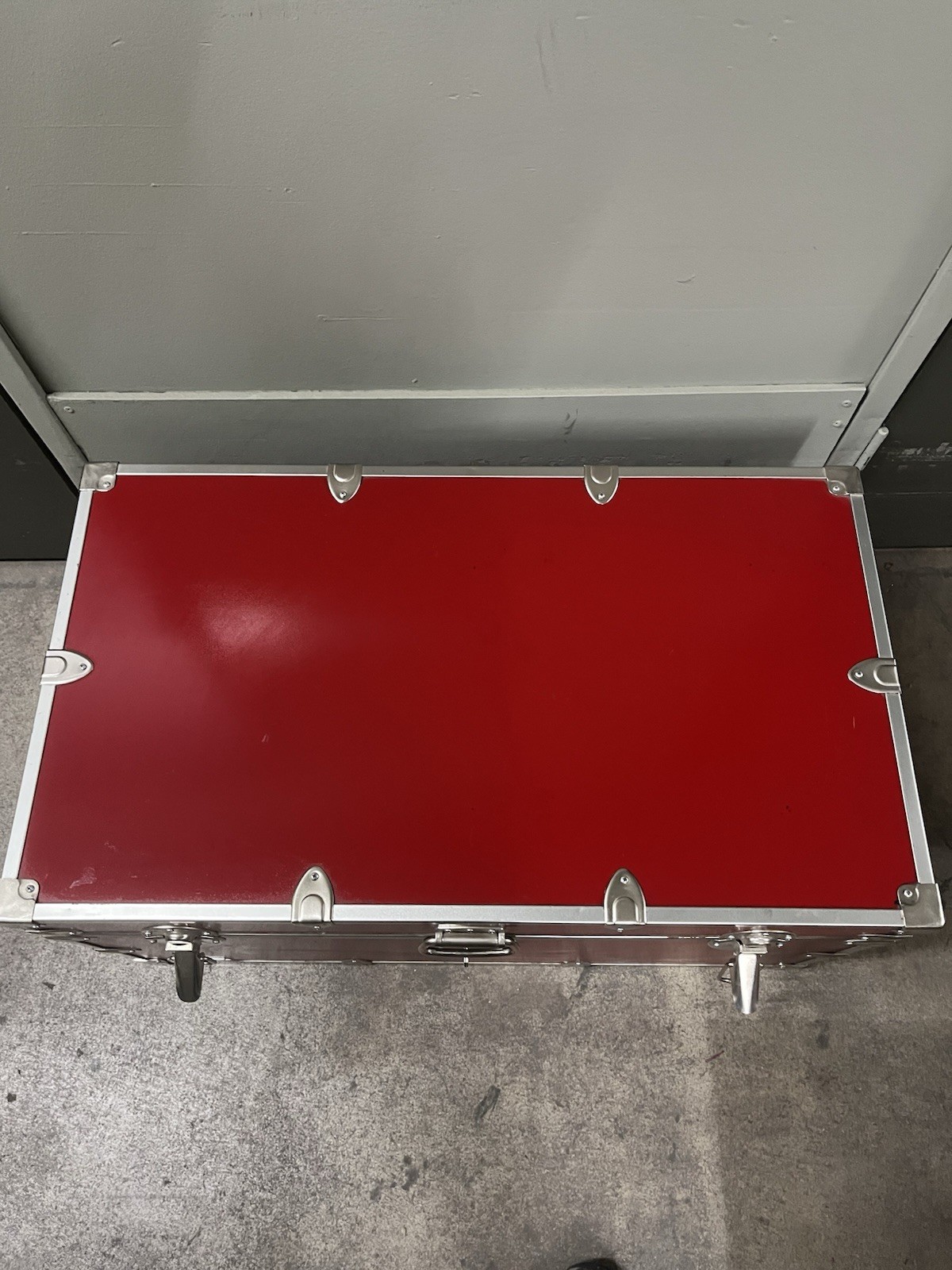 C&N Red Footlockers Steel Footlocker Trunk 32X18X13.5"