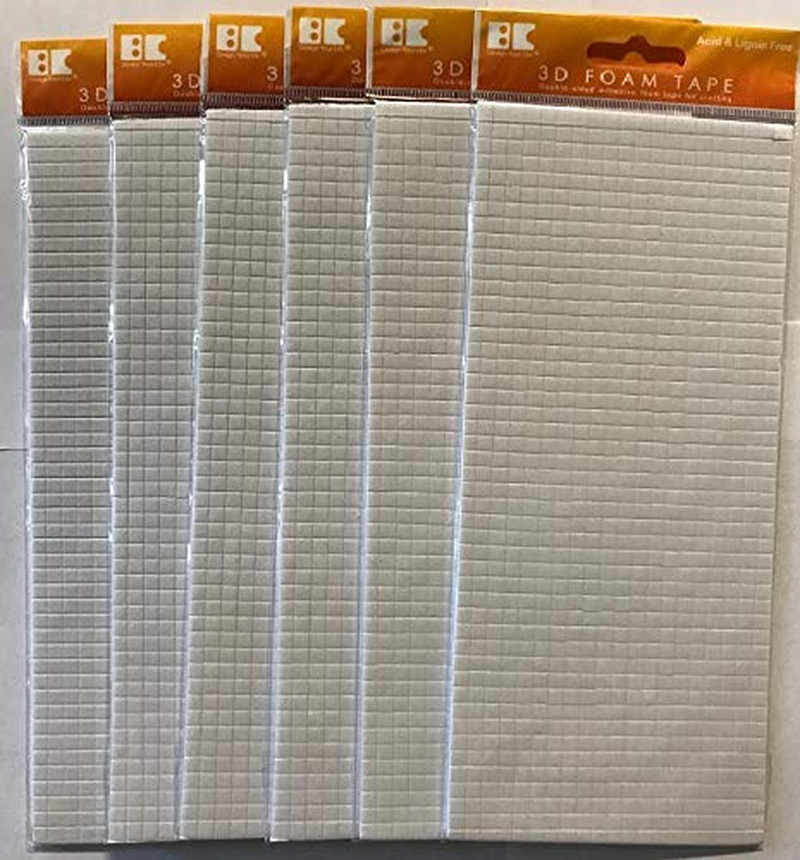 3D Pop Dots-Small Square (6 Sheets) Dual-Adhesive Foam Mount