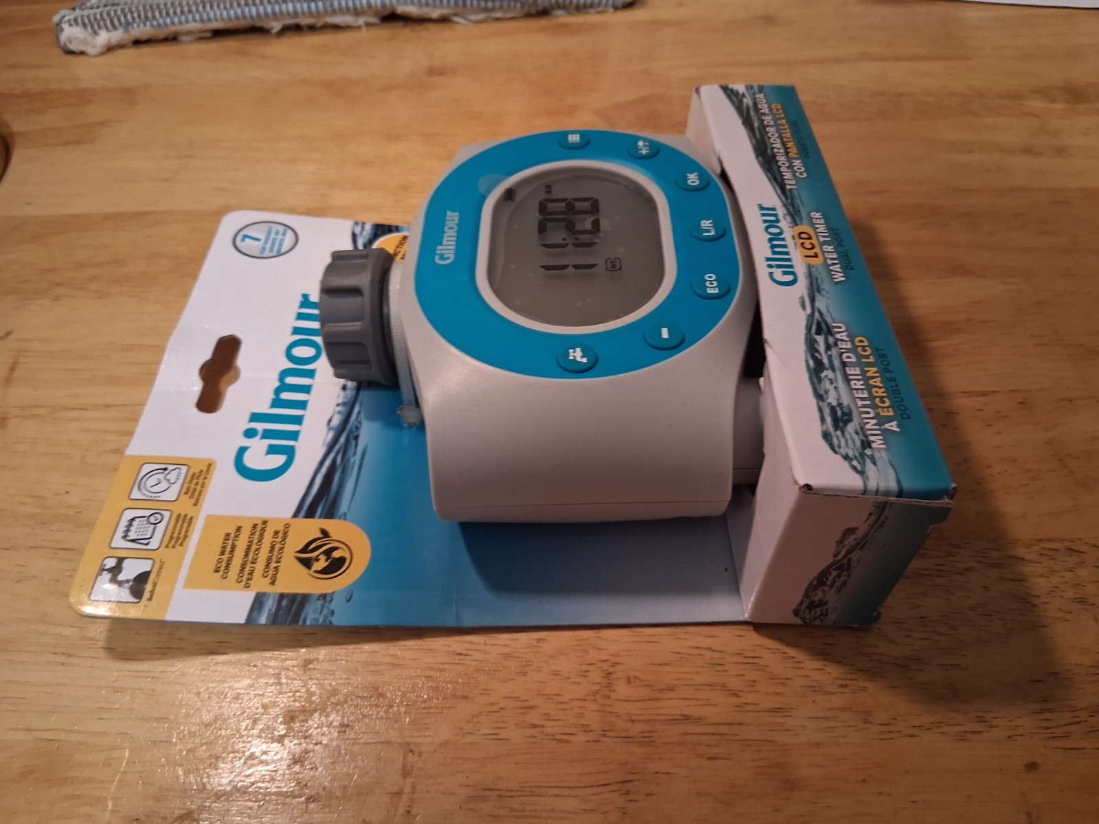 Gilmour Double Hose Outlet Programmable Electronic Water Timer 2 Zone Irrigation