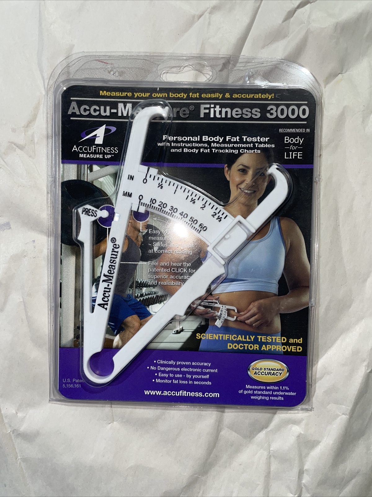 AccuMeasure Fitness 3000 Personal Body Fat Tester Caliper Gold Standard Accur 4A