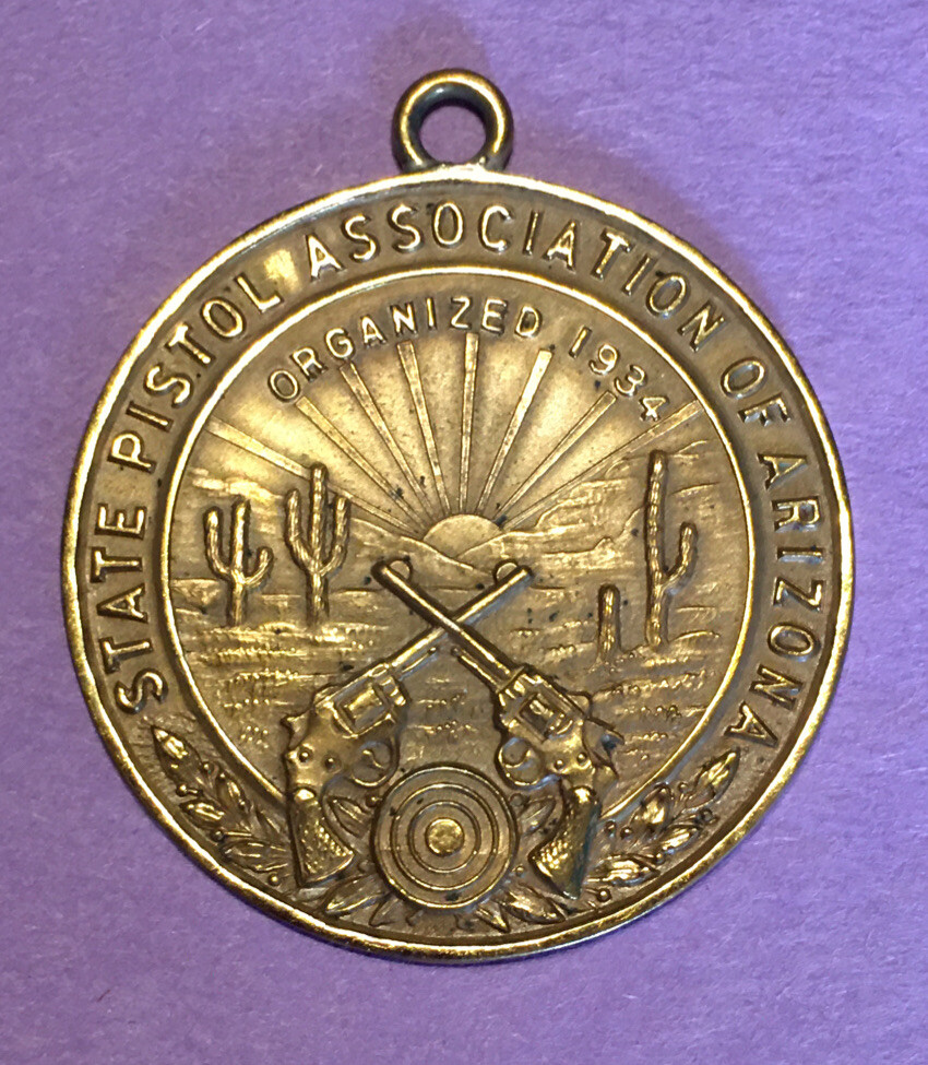 early Arizona State Pistol Association medal, 7th Championship, 5/15/1938