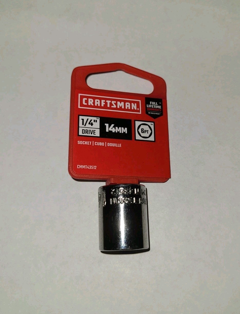 Craftsman 1/4"dr metric/MM 14mm 6pt/point shallow socket CMMT43512 NEW