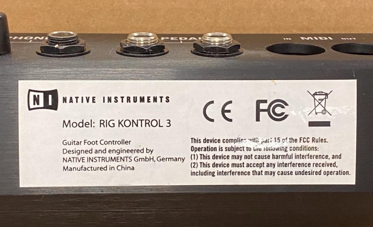 NATIVE INSTRUMENTS RIG KONTROL 3 GUITAR FOOT PEDAL CONTROLLER- USED.