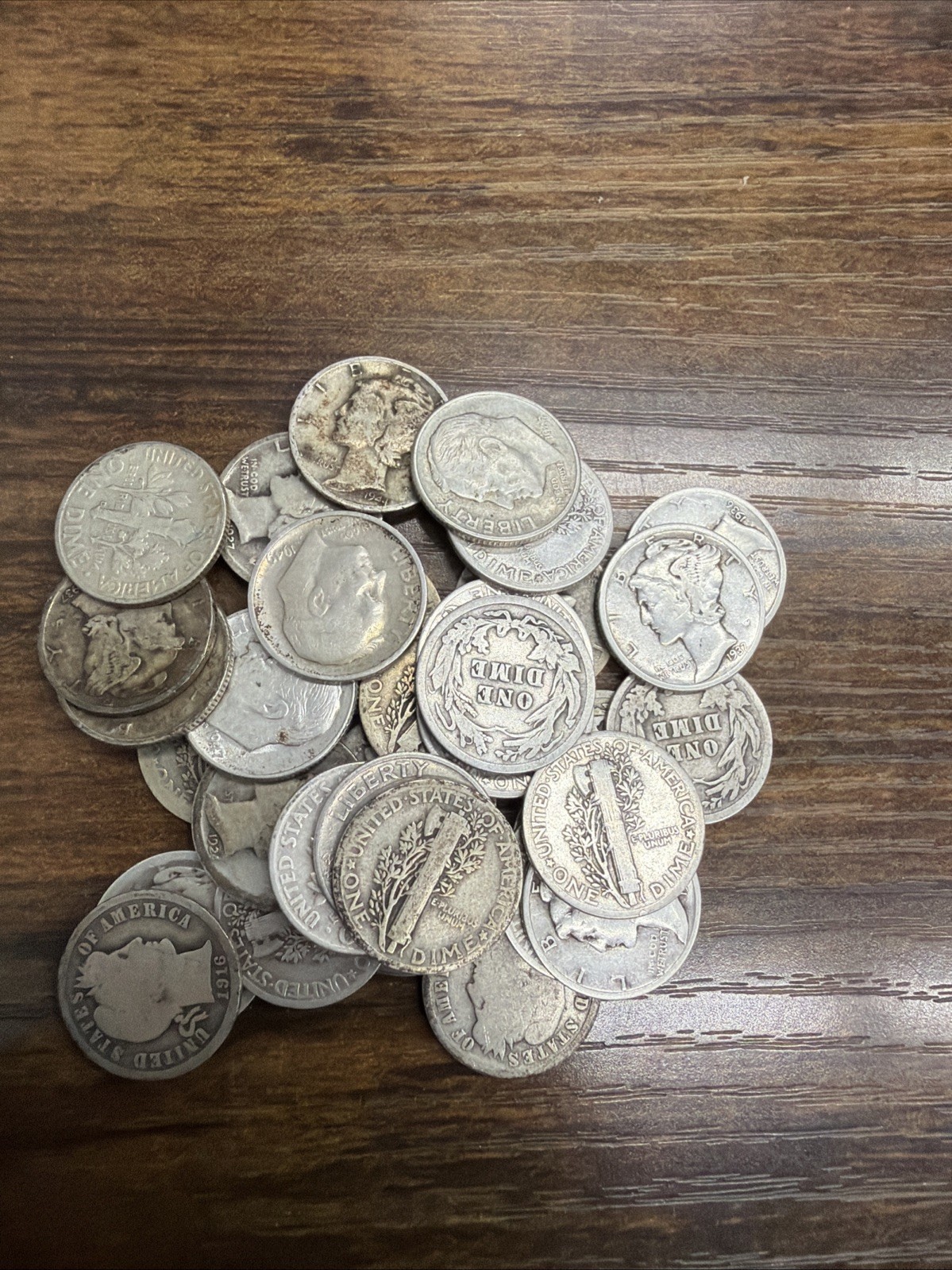 Partial Roll Of (35) Mixed Silver Dimes Coins, Price Will Be Market Based ⬇️⬆️