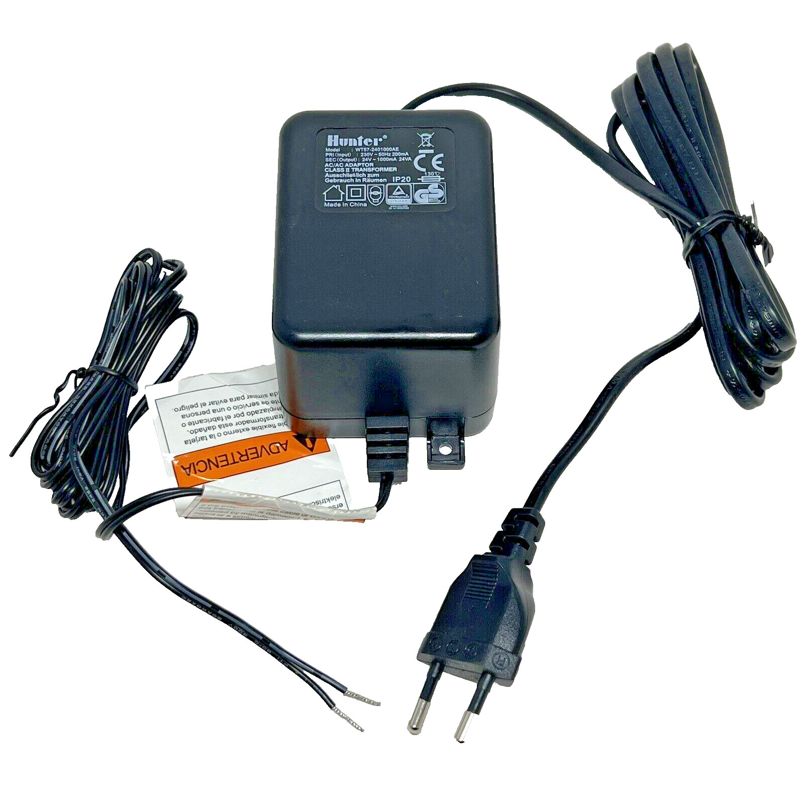 Hunter 24VAC 1000mA 230V Transformer Irrigation Power Adapter WT57-2401000AE OEM