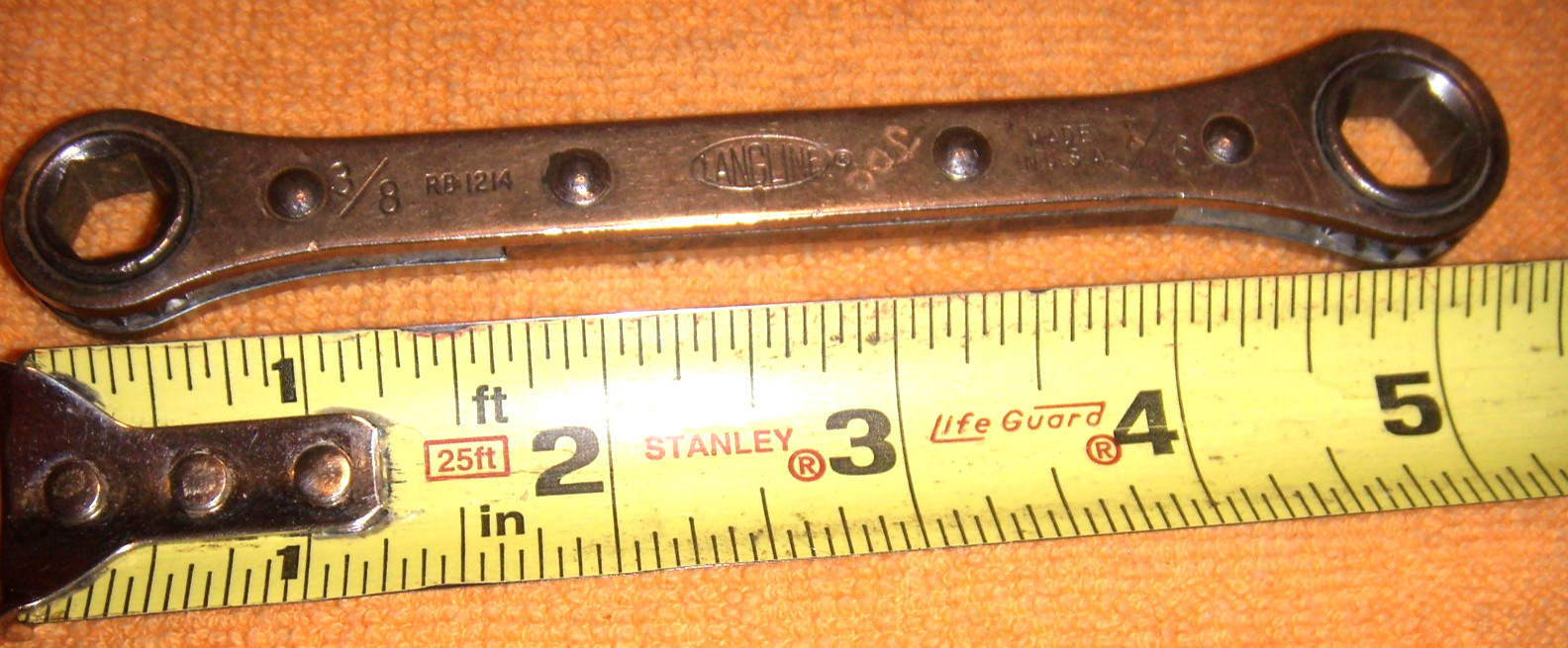 LANGLINE USED  7/16" X 3/8" RATCHING WRENCH  USA MADE FREE SHIP