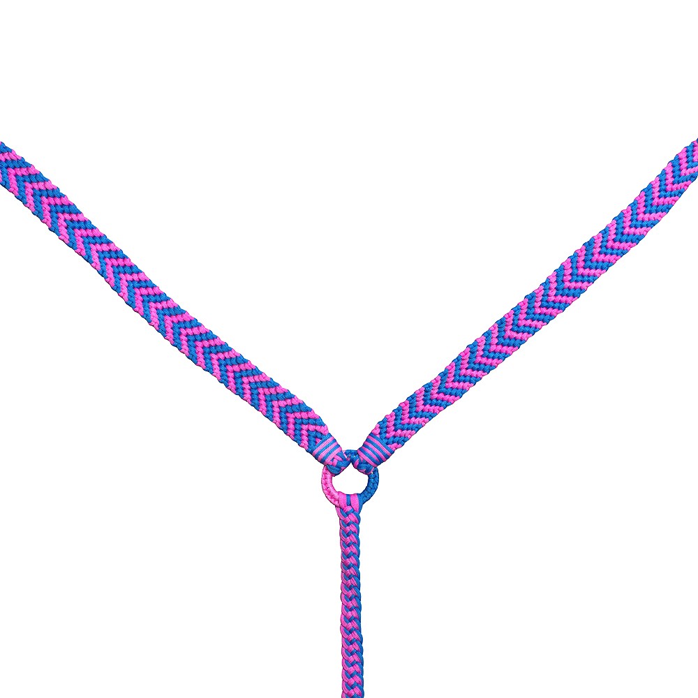 Hilason Horse Breast Collar Flat Braided Paracord 1" X 8Ft Turquoise/Pink |
