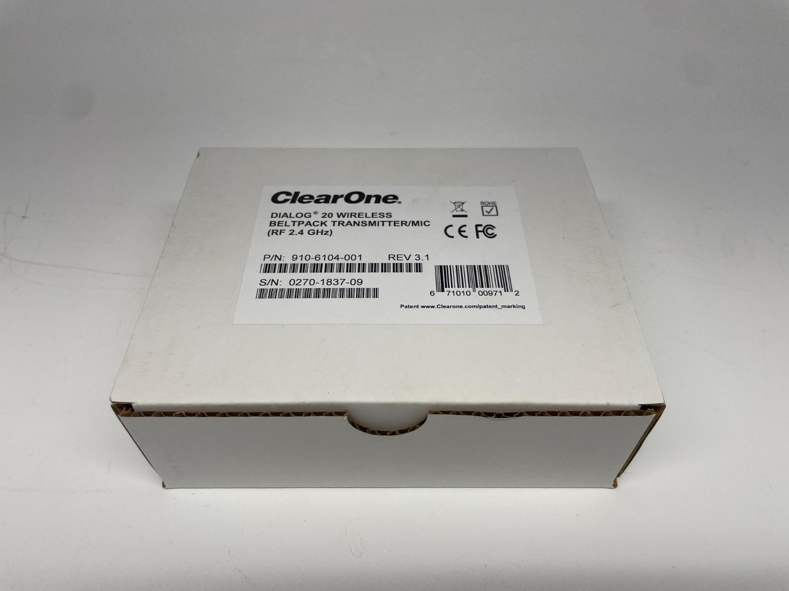 ClearOne Dialog 20 Wireless Beltpack Transmitter/Mic (RF 2.4 GHz) 910-6104-001