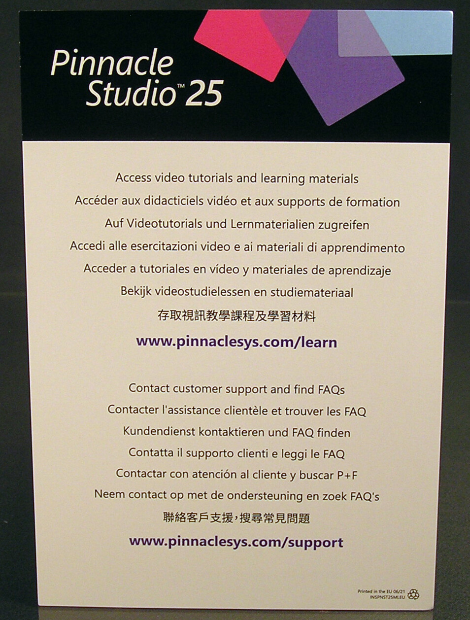 Pinnacle Studio 25 Plus Full Version Box + DVD 4K Video Software + Manual NEW