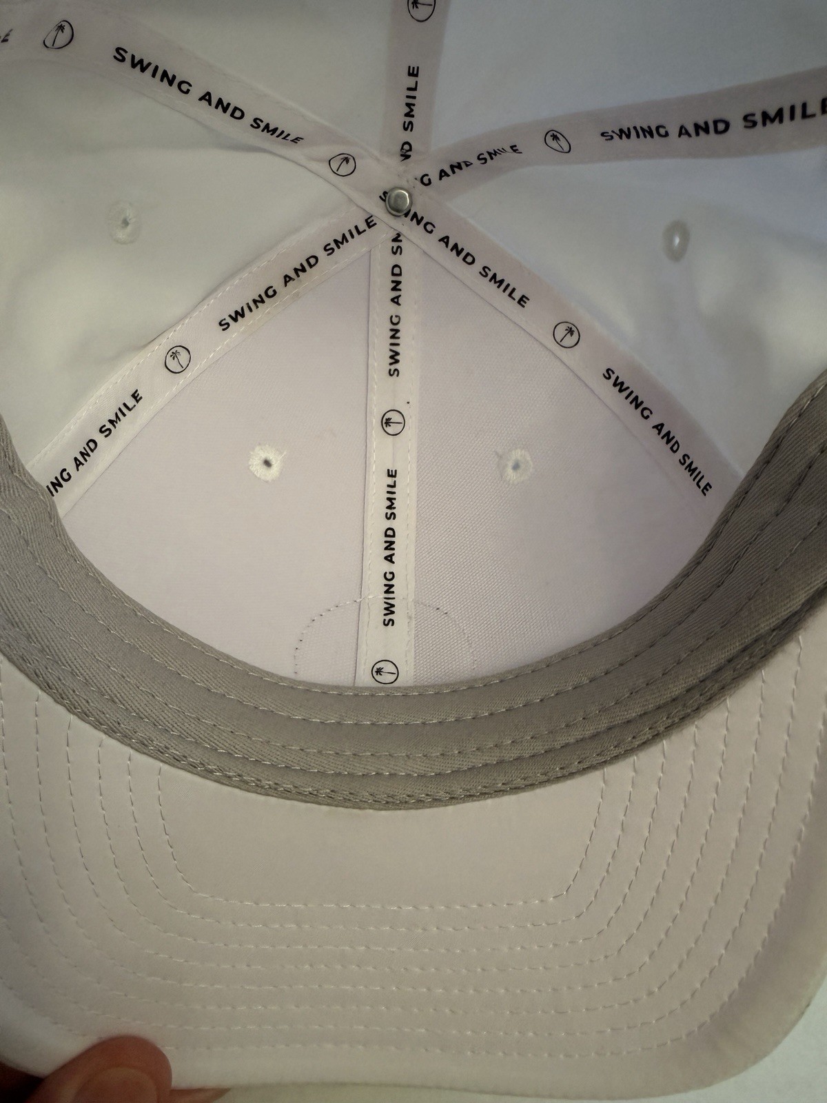 Palm Golf Local Performance Snapback Cap Hat White Black Accents Adjustable