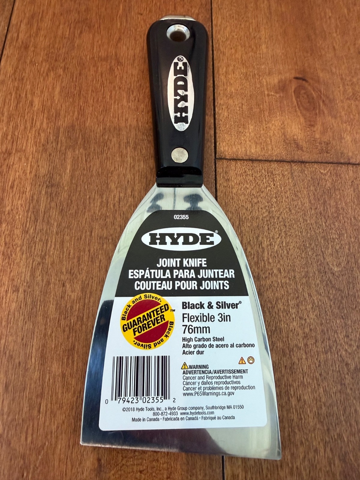 Hyde Tools 3" Flexible Black & Silver Joint Knife 02355