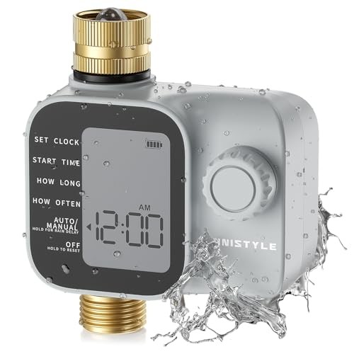 [2026 Upgrade] Sprinkler Timer with Brass Inlets & Outlets, Programmable