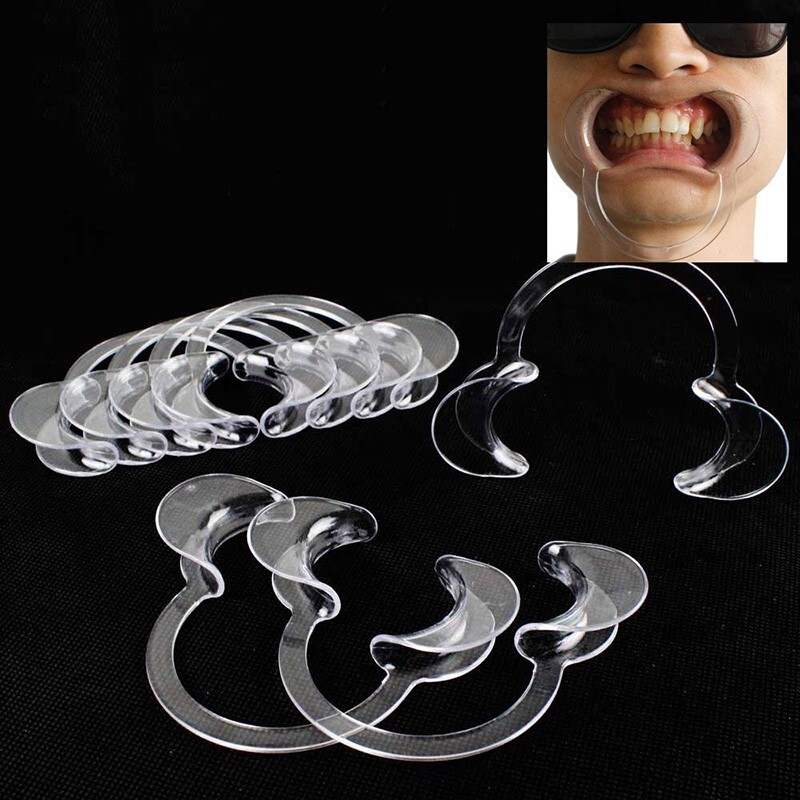 10Pcs Dental Intraoral Cheek Lip Retractor Mouth Opener C Type L/M/S Blue/Clear