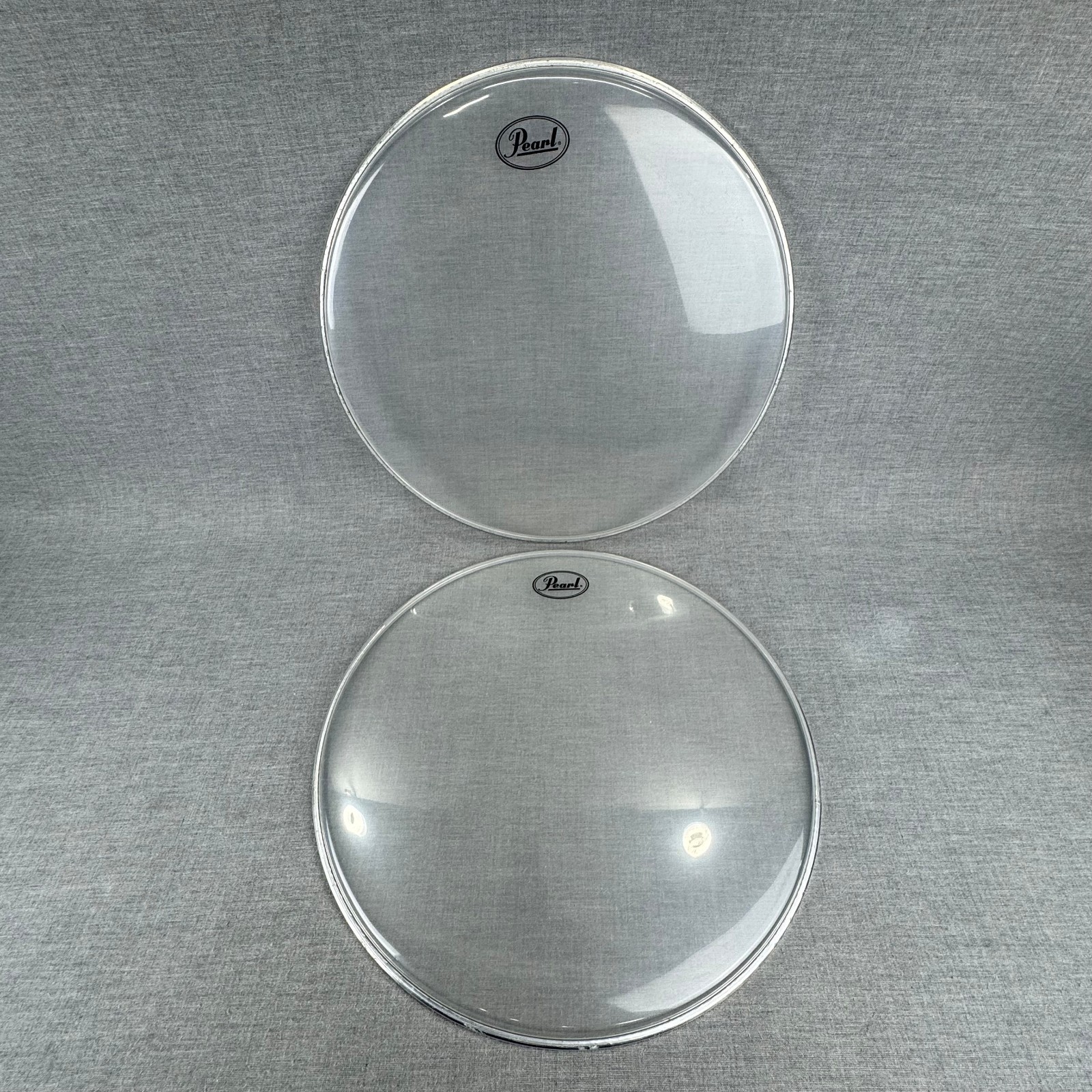 Pearl 16 Inch Clear Drum Heads Pair Tom Batter Resonant Replacement Used