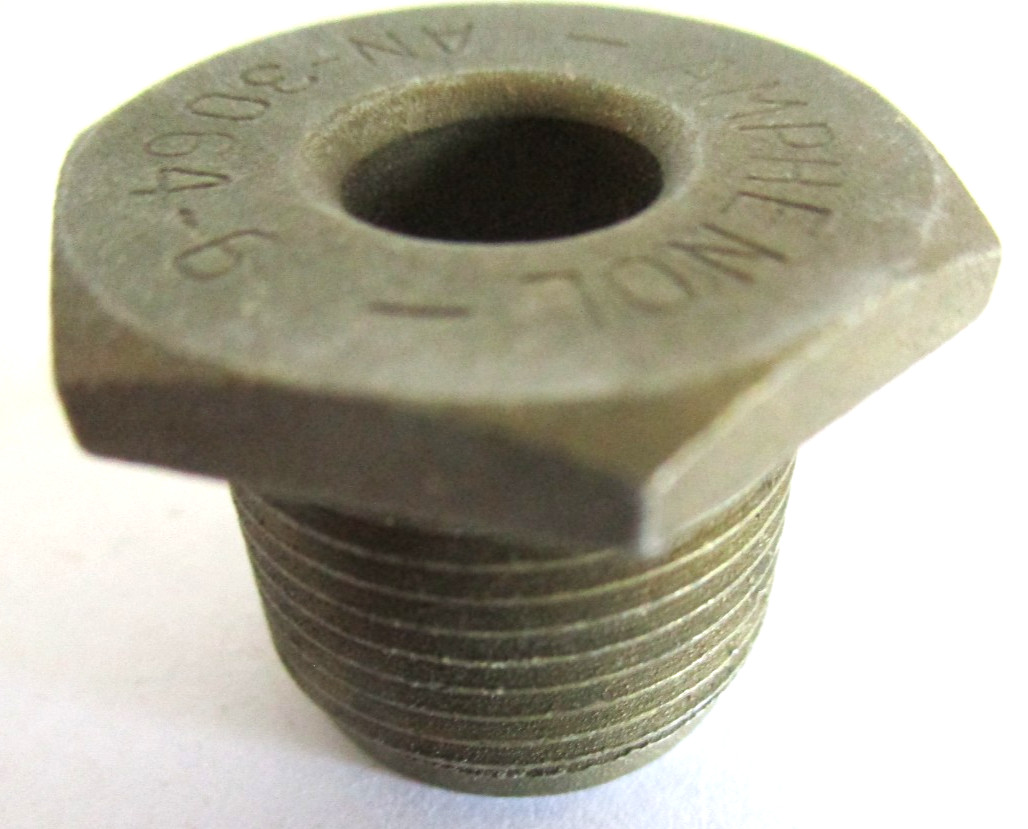 Amphenol AN3064-6 Hex Bushing Conduit Nipple 3/4" Thread Size Aluminum Plated