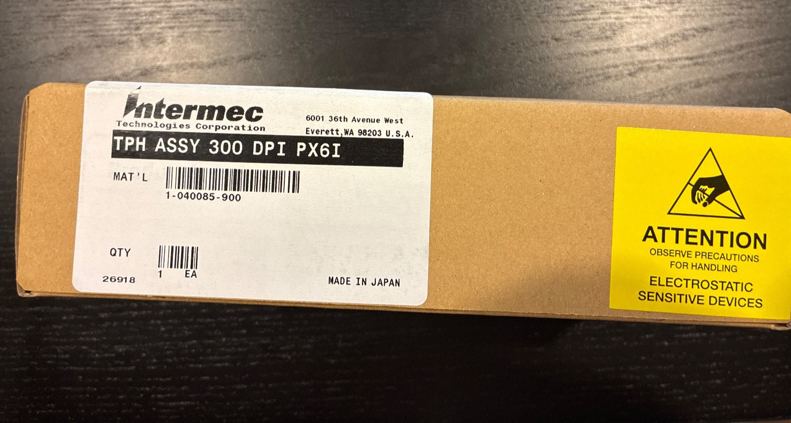 NEW Intermec PX6i 6" Printhead 300dpi, 1-040085-900.  FREE SHIPPING