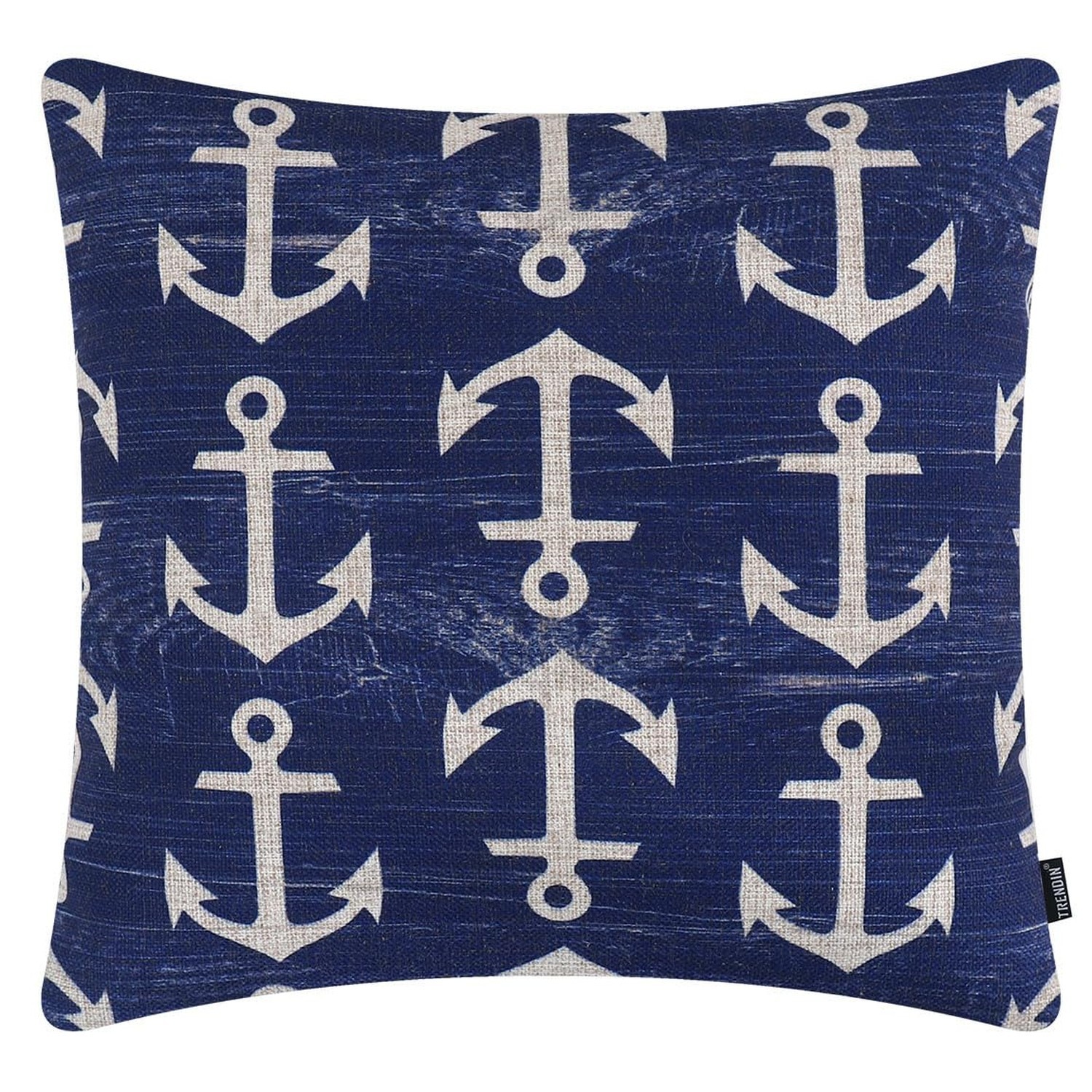 TRENDIN Anchor Decorative Pillow Cover 18X18 for Couch Nautical Decor Square ...