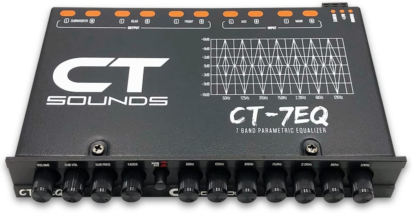 Car Audio Equalizer 7 Band Parametric Design with Installation Brackets Included