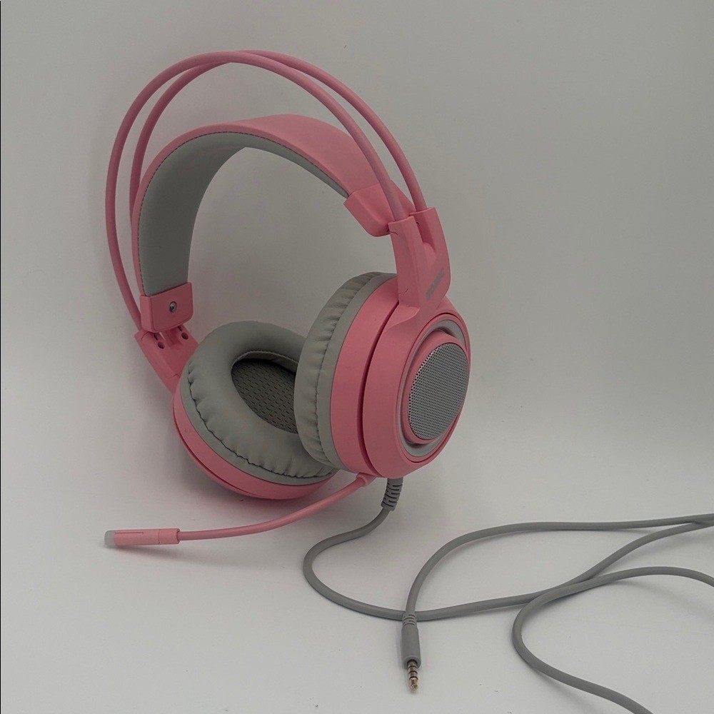 Somic Pink Gaming Headset Wired Over Ear Headphones w/ Mic PC Console