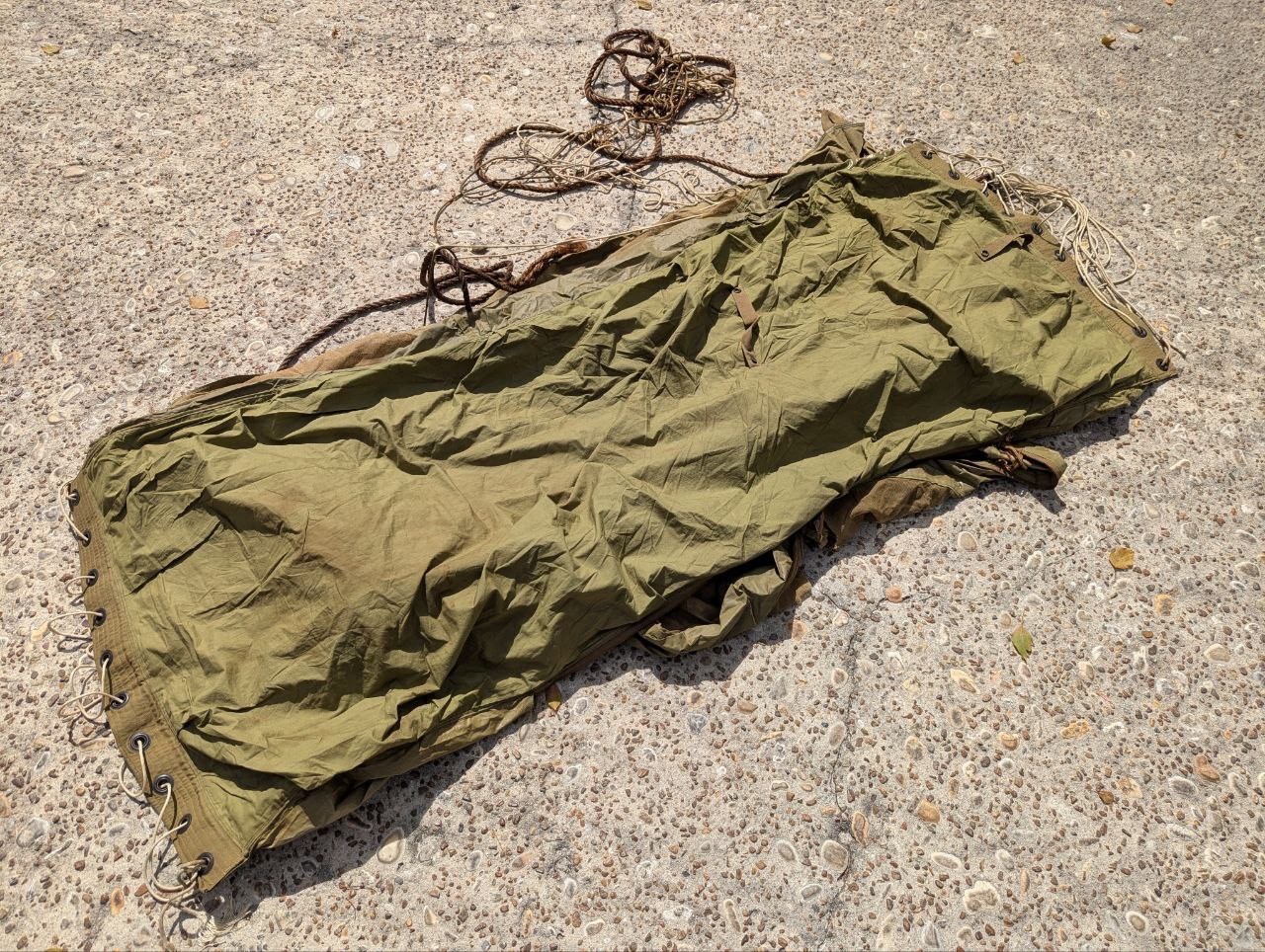 Vietnam Era Military Casualty Evacuation Body Bag OD Green Litter Cover  MT60
