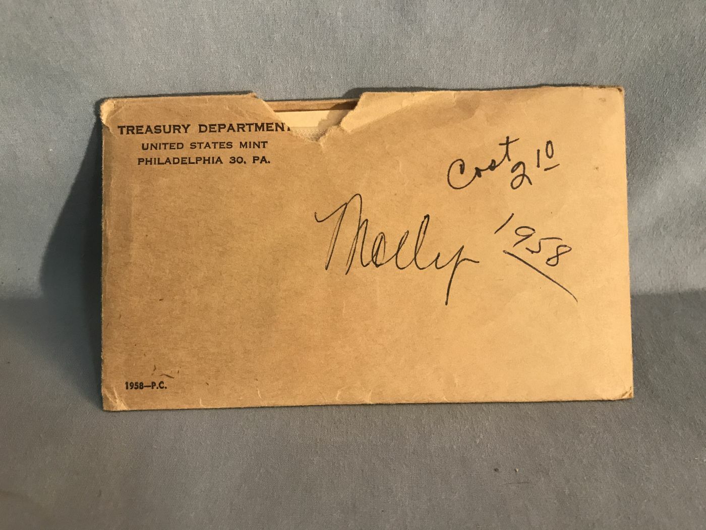 1958 U.S. SILVER PROOF SET - ORIGINAL ENVELOPE AND PAPER WORK