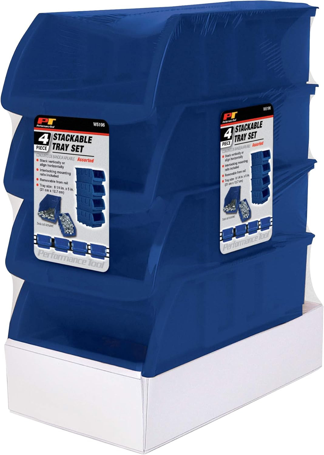 W5196 Large Stackable Storage Trays - Adjustable for Vertical or Horizontal Posi