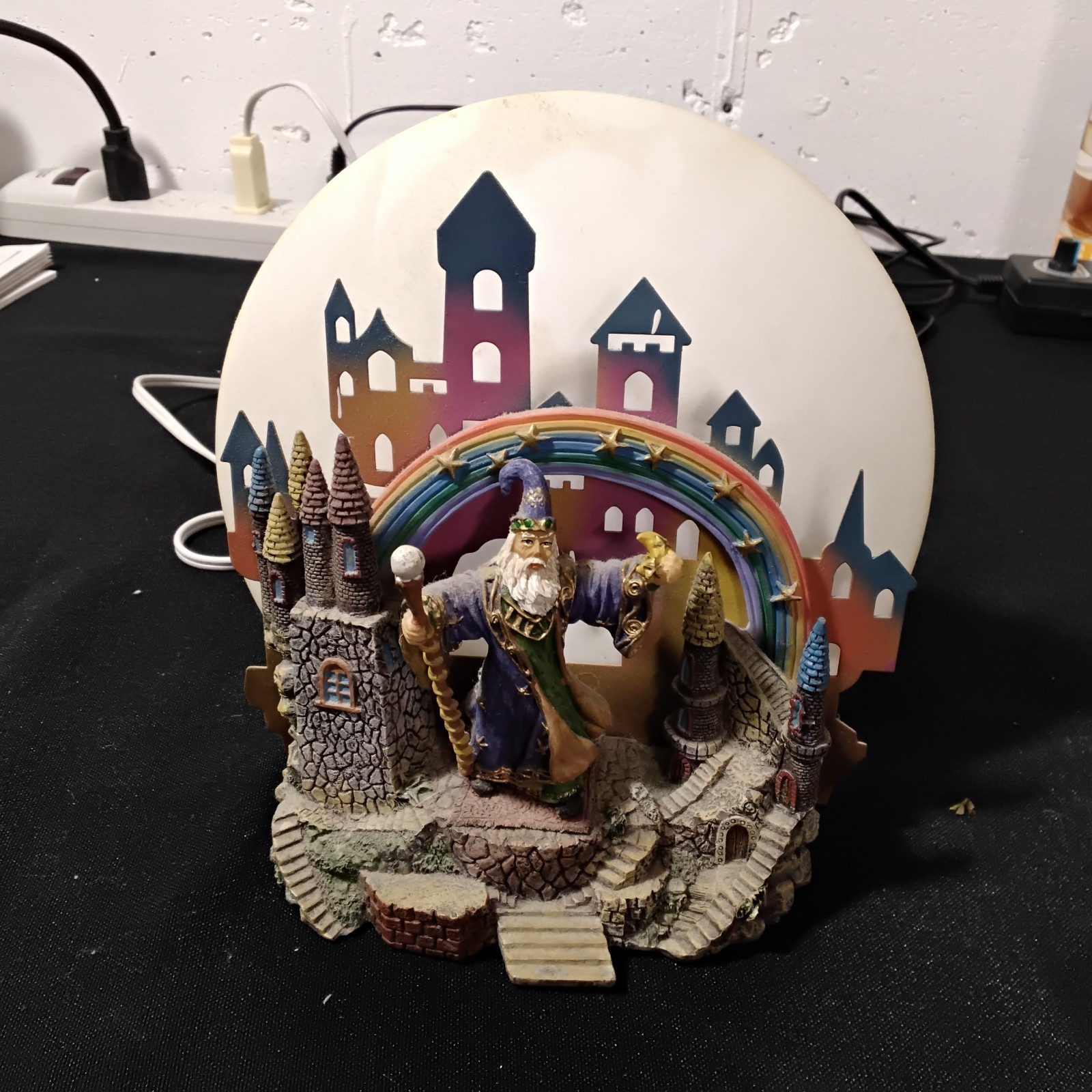 Wizard Nightlight Vintage Moon Rainbow Stars Castle