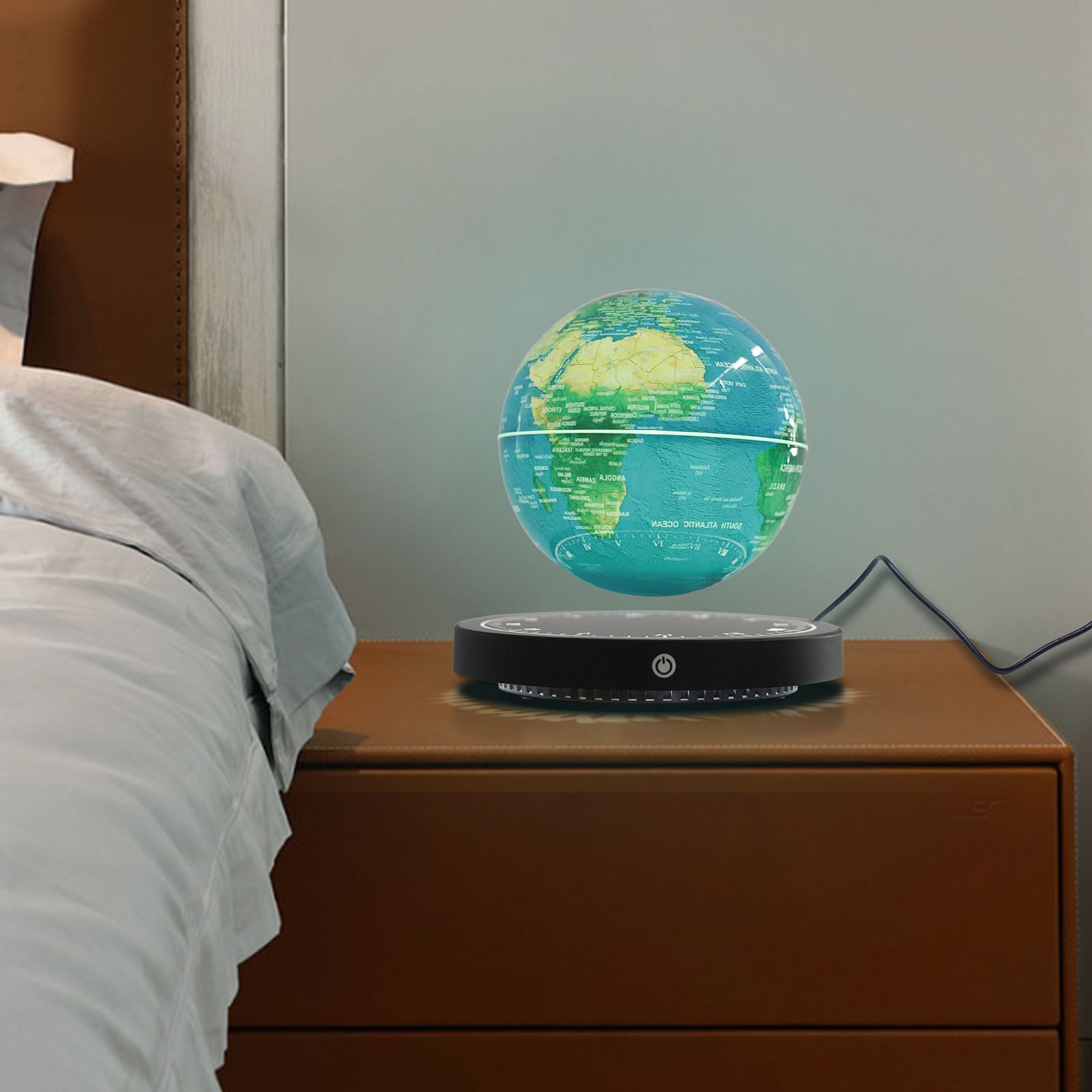 6" Magnetic Levitating Globe w/ 7-Color LED Light Floating Earth Educational Toy
