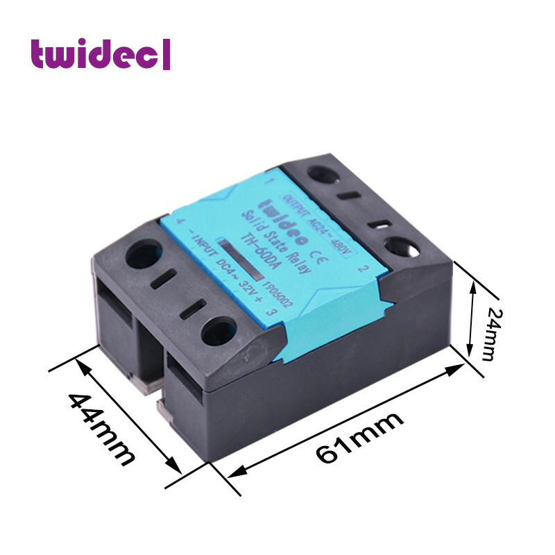 TWIDEC Single Phase Solid State Relay TH-60DA 60A DC-AC DC4~32V/AC24~480V