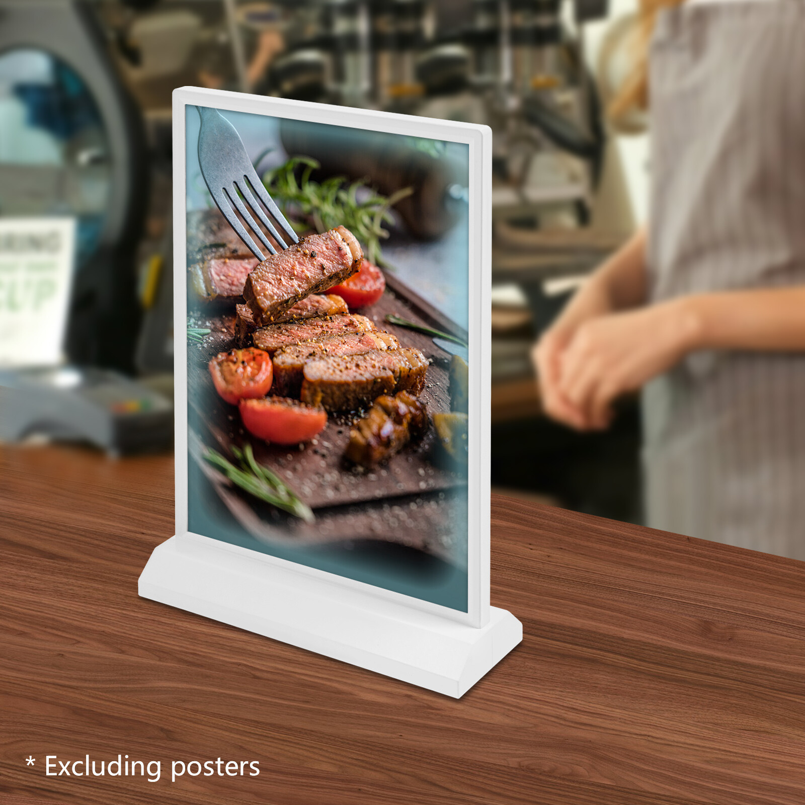 LED Sign Holder Tabletop Advertising Rack Desktop Light Up Menu Holding Tool