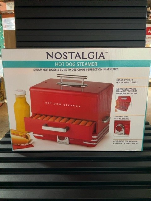 Nostalgia Extra Large Diner-Style Steamer hot dog (BRAND NEW SALE)