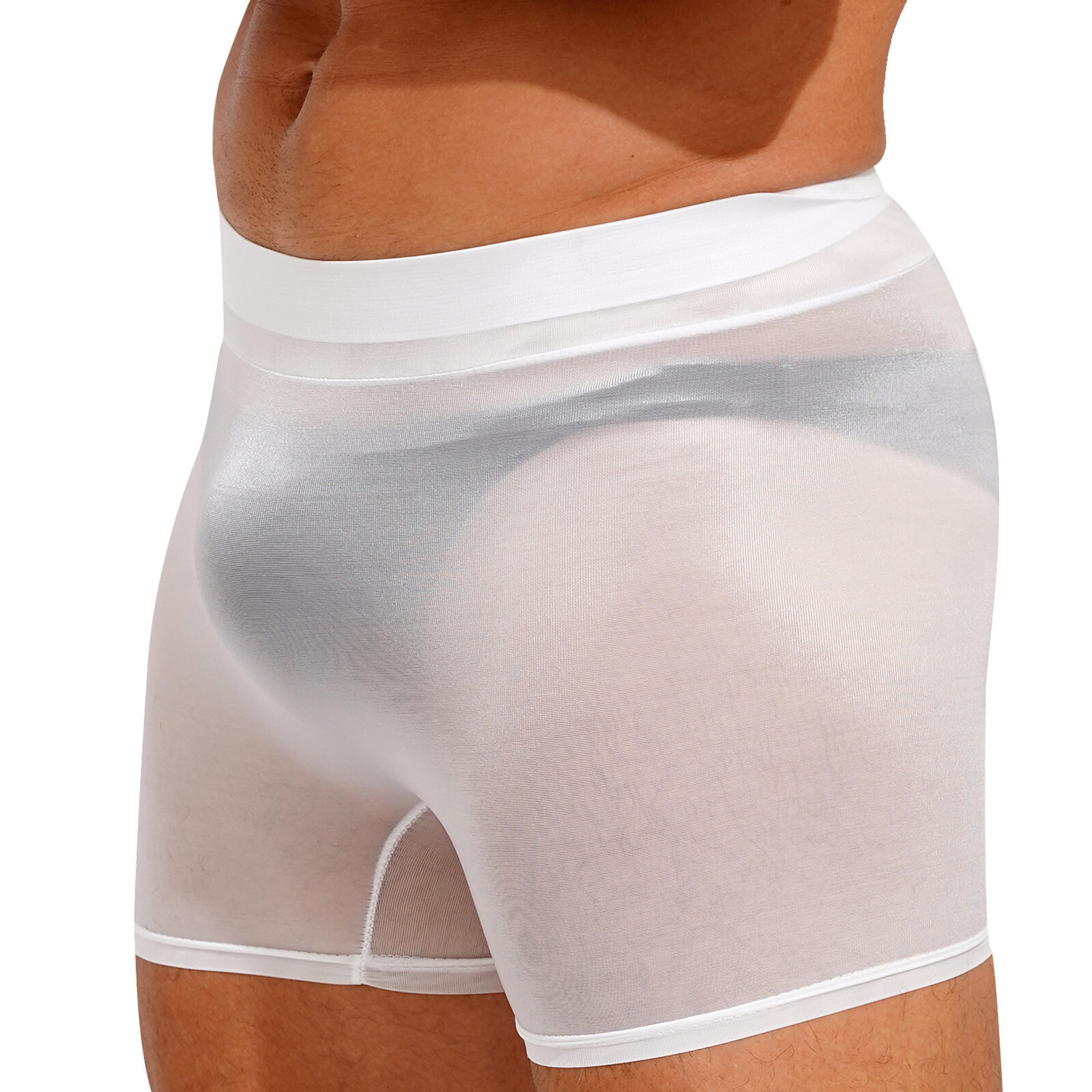 Men Boxer Shorts See-through See-through Shorts Stretchy Low Rise Short Pants