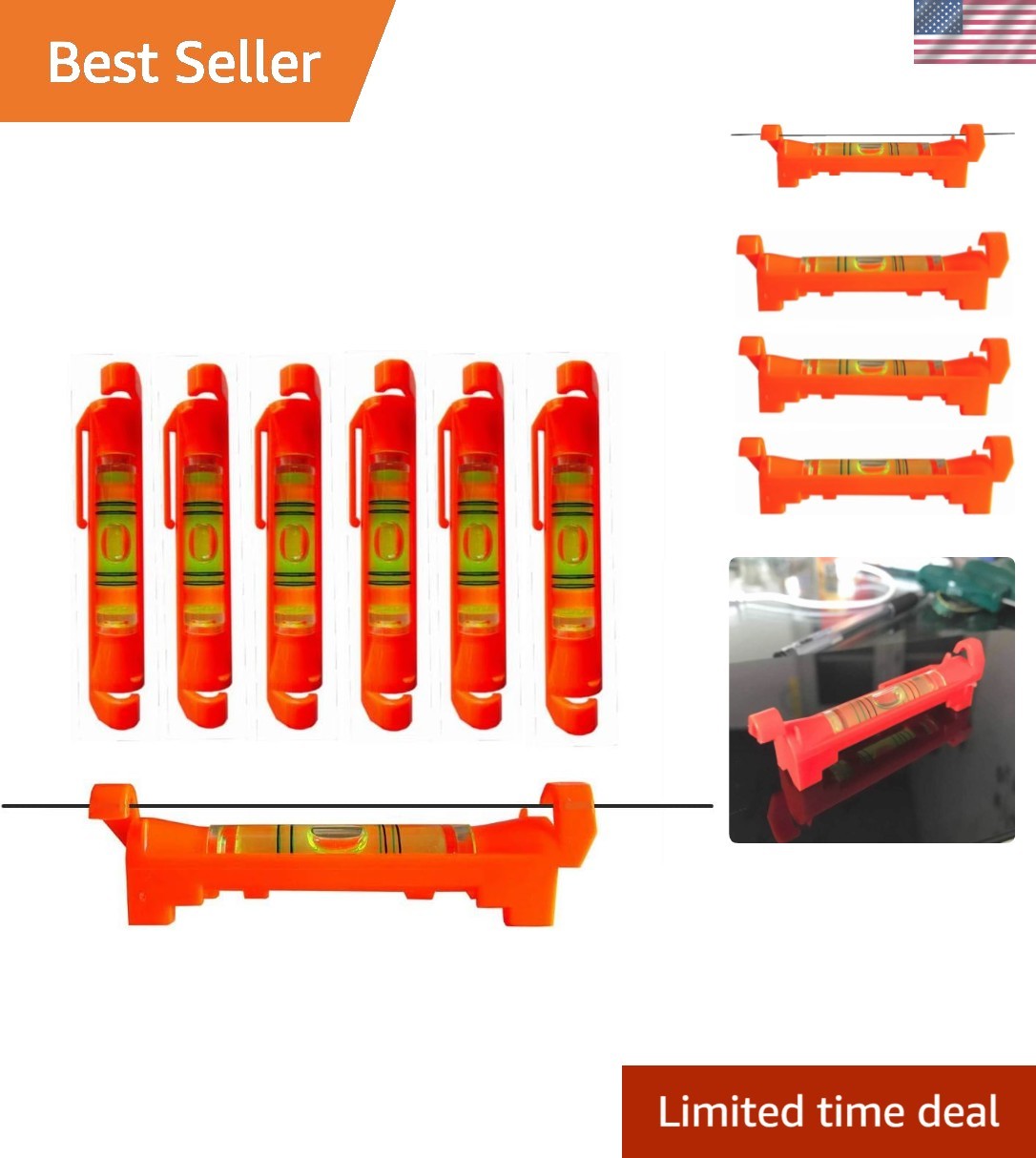 Accurate Leveling with 7-Pack 3" ABS Bubble Levels - Perfect for All Projects
