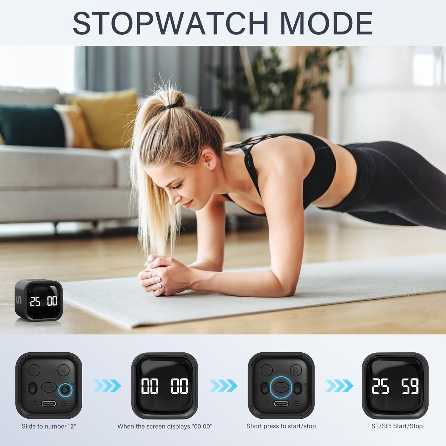 Rotating Pomodoro Timer 5/25/10/50, Desk Productivity Flip Timer, ADHD Tool |...