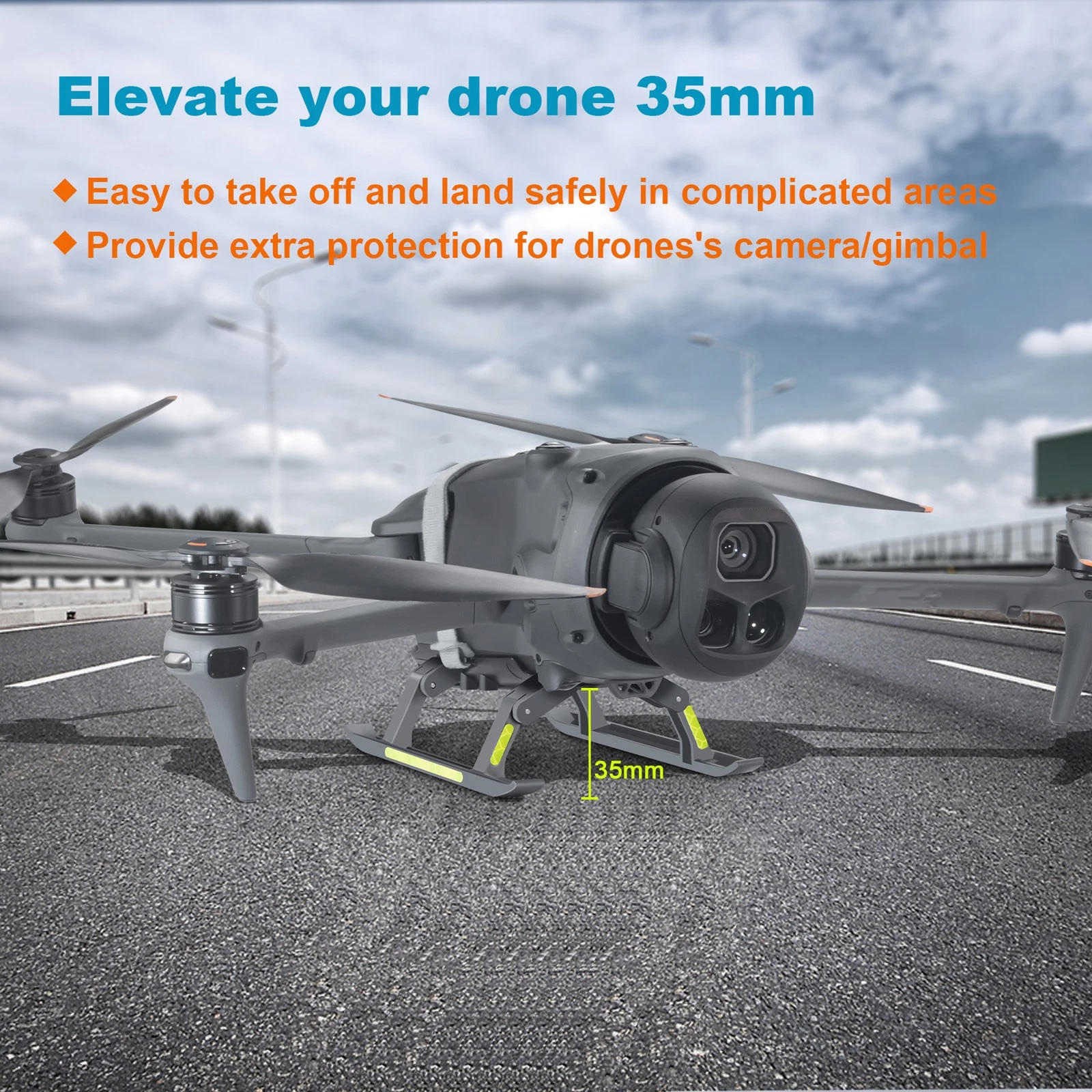 For DJI Mavic 4 Pro Landing Gear 35mm Height Increase Foldable Quick Install