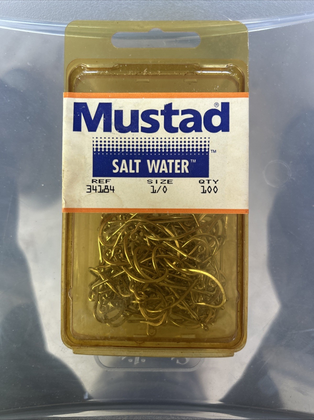 Mustad 100 Pack Fishing Hooks 34184 Hooks  Size 1/0