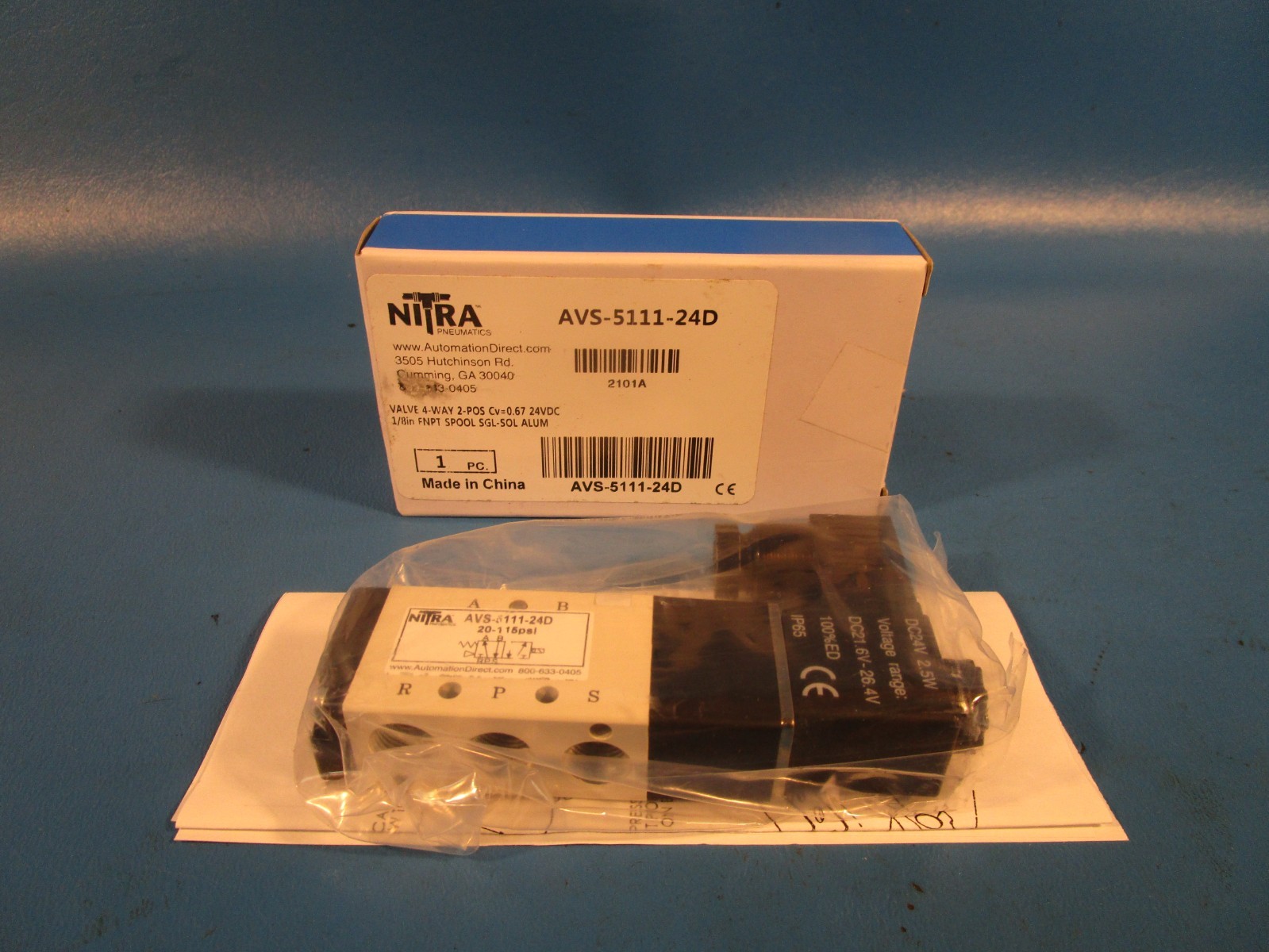 AUTOMATION DIRECT AVS-5111-24D, NITRA Solenoid Valve, 5-port (4-way), 2-position