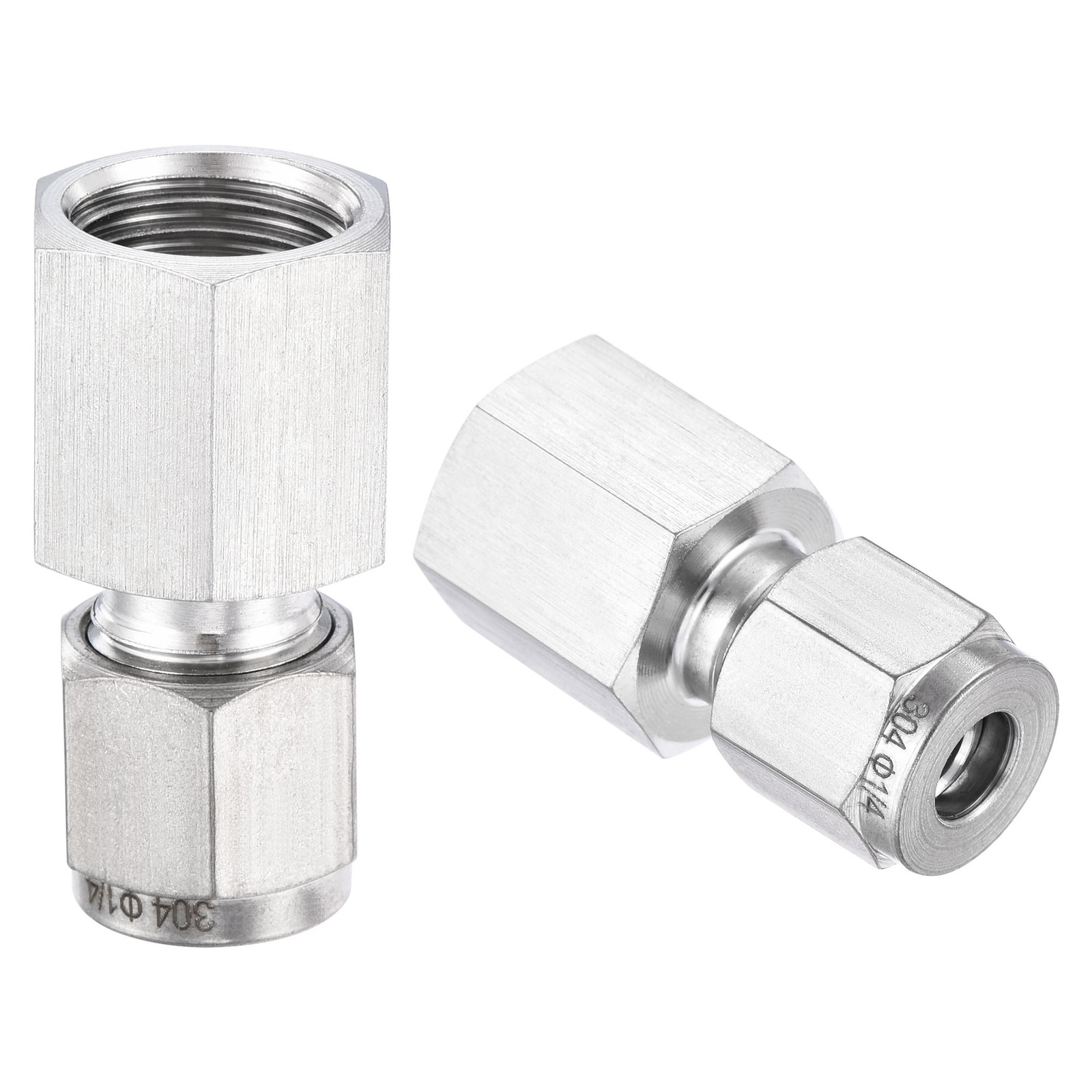 Compression Tube Fitting 1/4NPT Female Thread*1/4" Tube OD,2pack