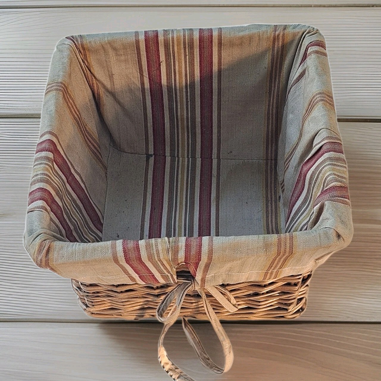Woven Basket Storage Striped Fabric Liner - Versatile Home Organization