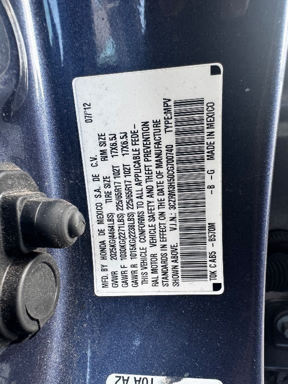 2012 Honda CR-V OEM Multiple Junction Fuse Box