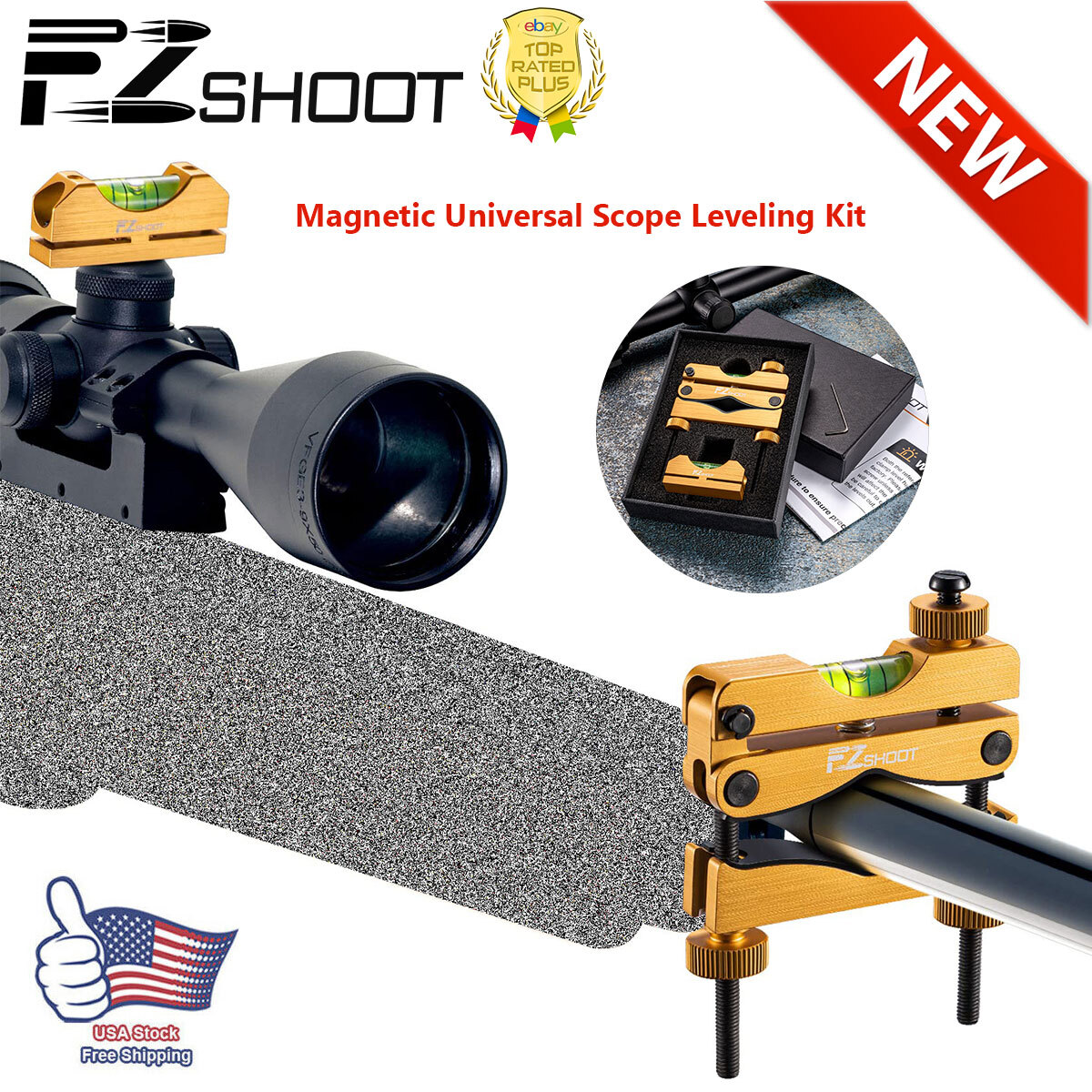 Reticle Leveling System Rifle Scope Crosshair Alignment Level Tool Kit Golden US