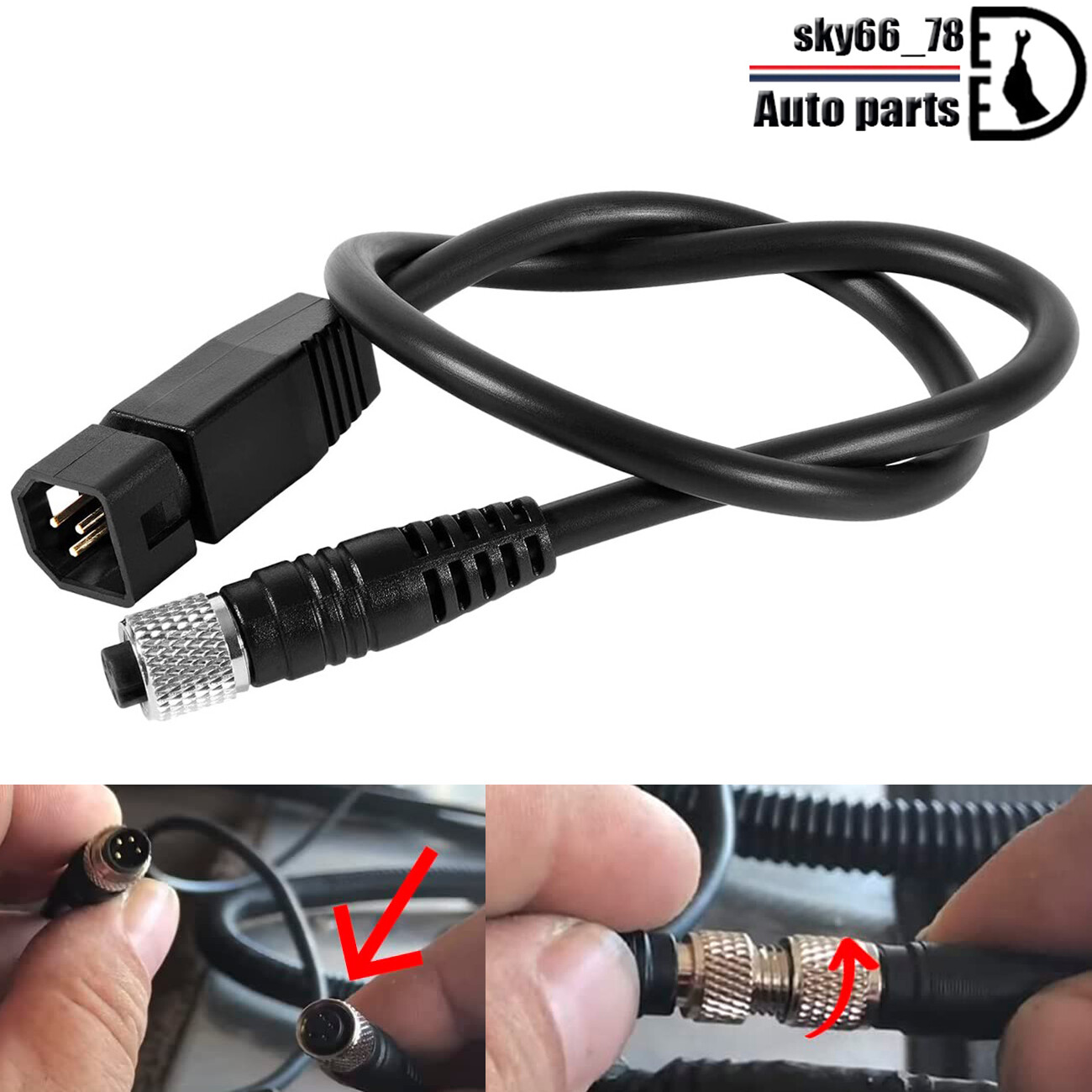 16" for Minn Kota MKR-US2-8 Humminbird 7-Pin Transducer Adapter Cable 1852068